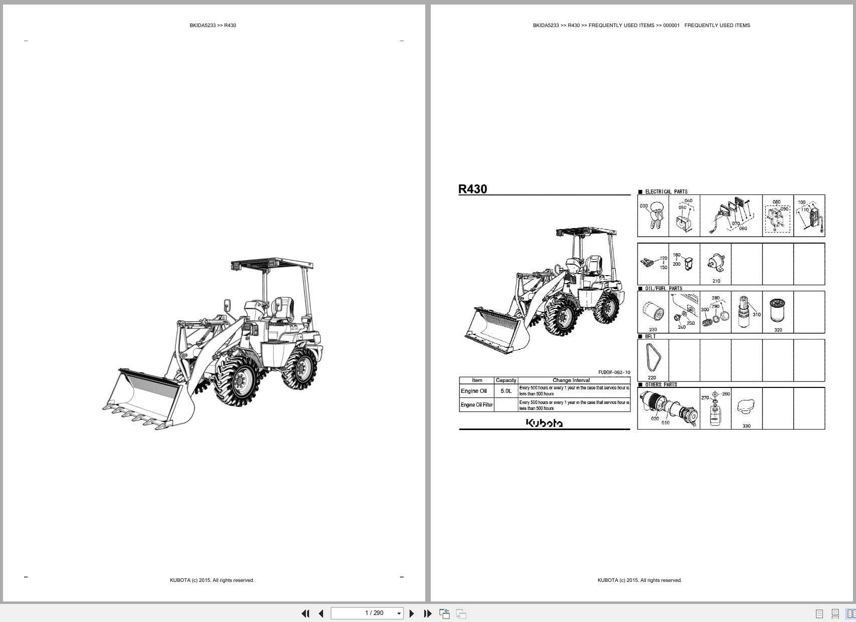 Kubota Tractor Loader R430 Australia Parts Catalog (1)