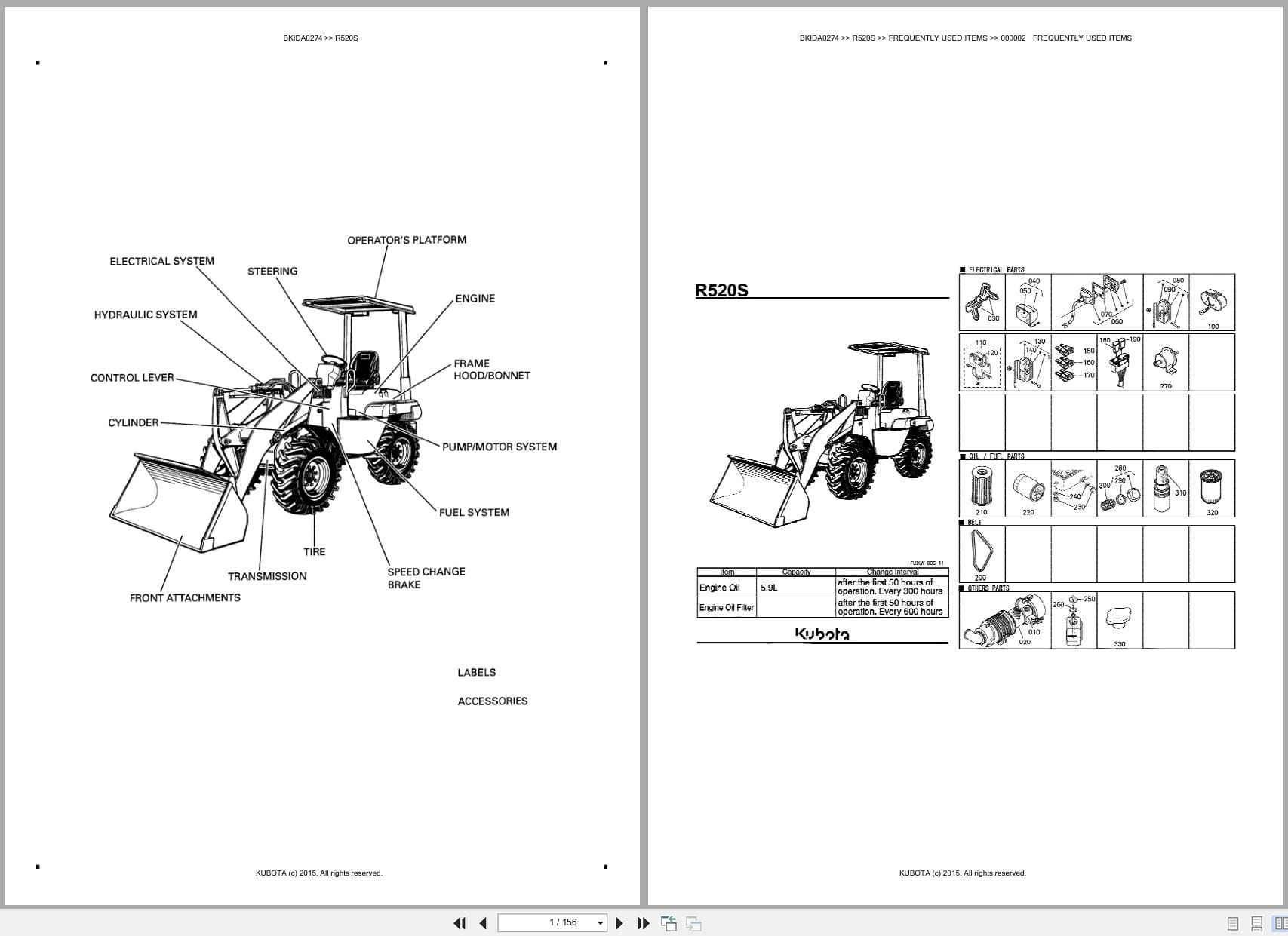 Kubota Tractor Loader R520S Australia Parts Catalog (1)