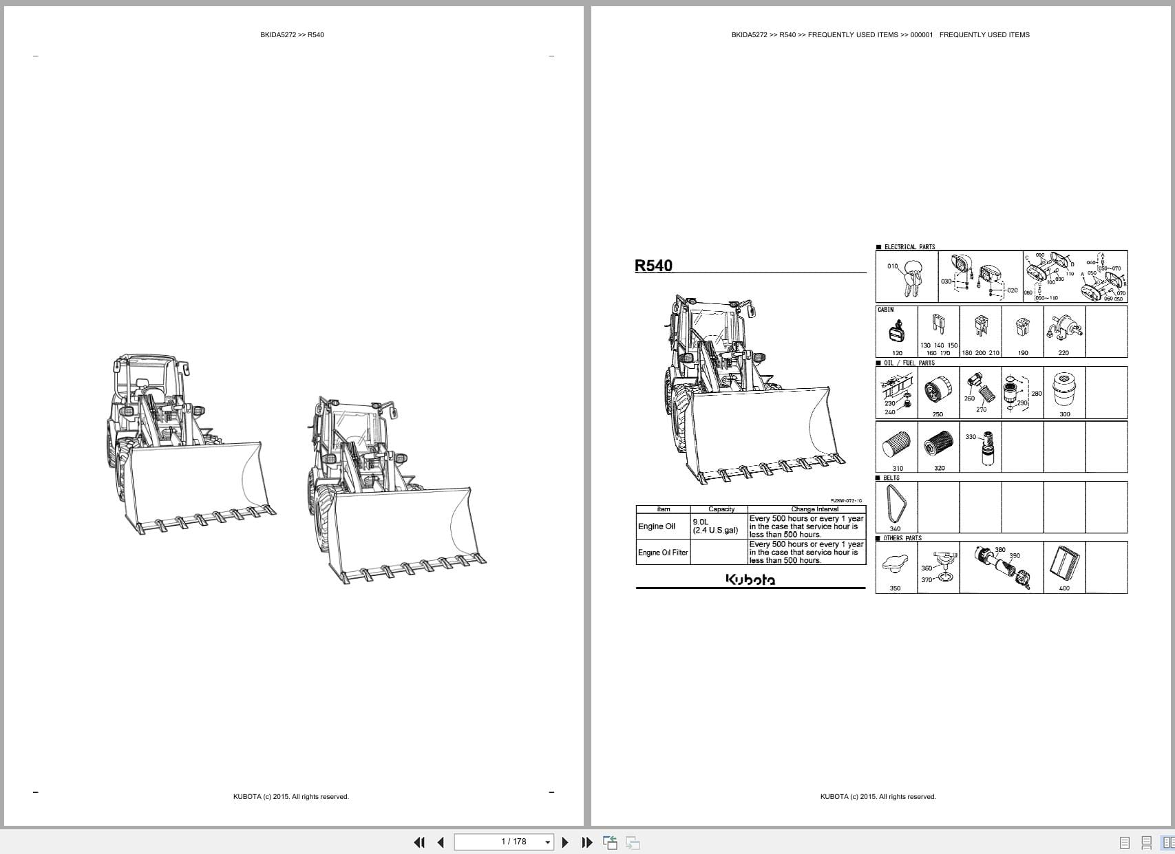 Kubota Tractor Loader R540 Australia Parts Catalog (1)