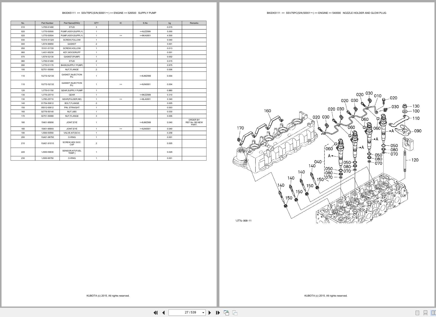 Kubota Tractor Loader SSV75PC 50001~ Australia Parts Catalog (2)
