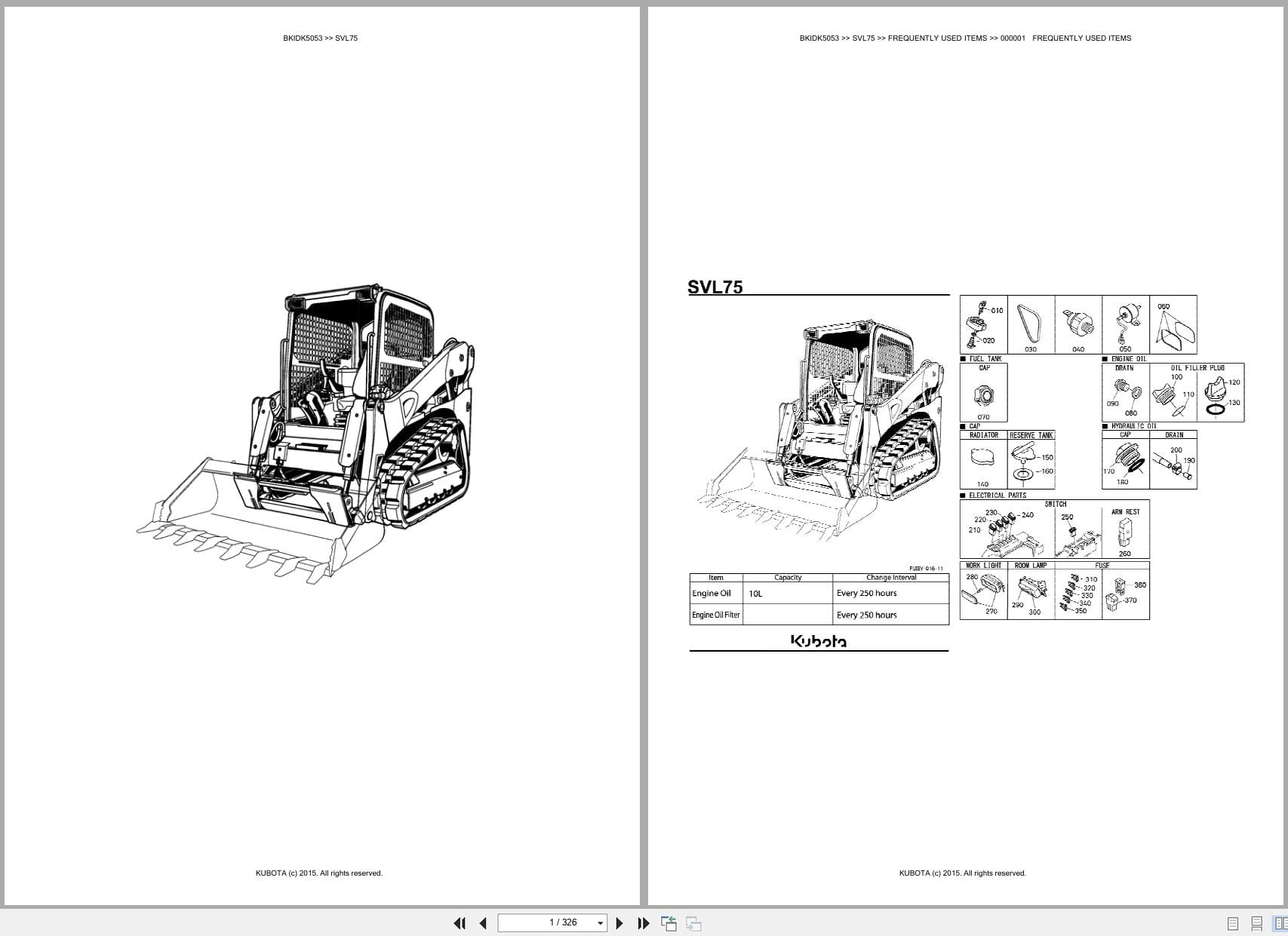 Kubota Tractor Loader SVL75 Australia Parts Catalog (1)