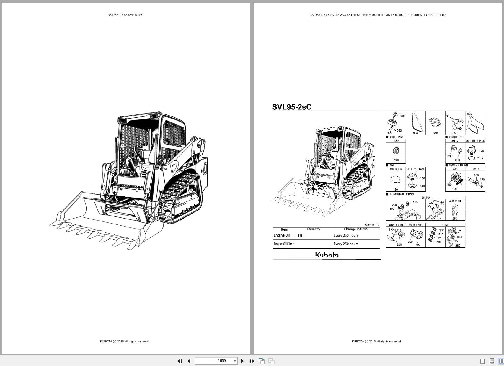Kubota Tractor Loader SVL95 2SC Australia Parts Catalog (1)
