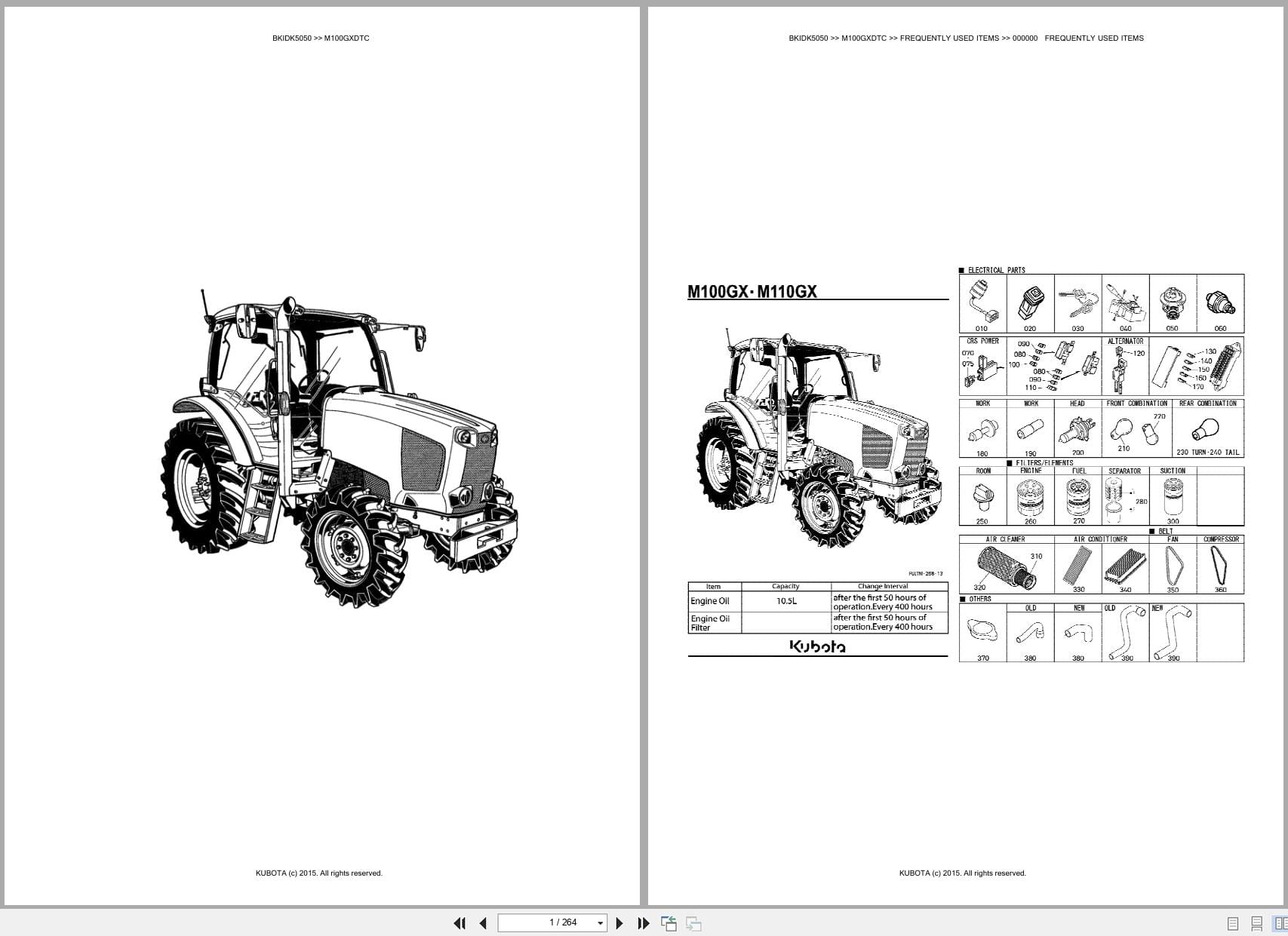 Kubota Tractor M100GXDTC Australia Parts Catalog (1)