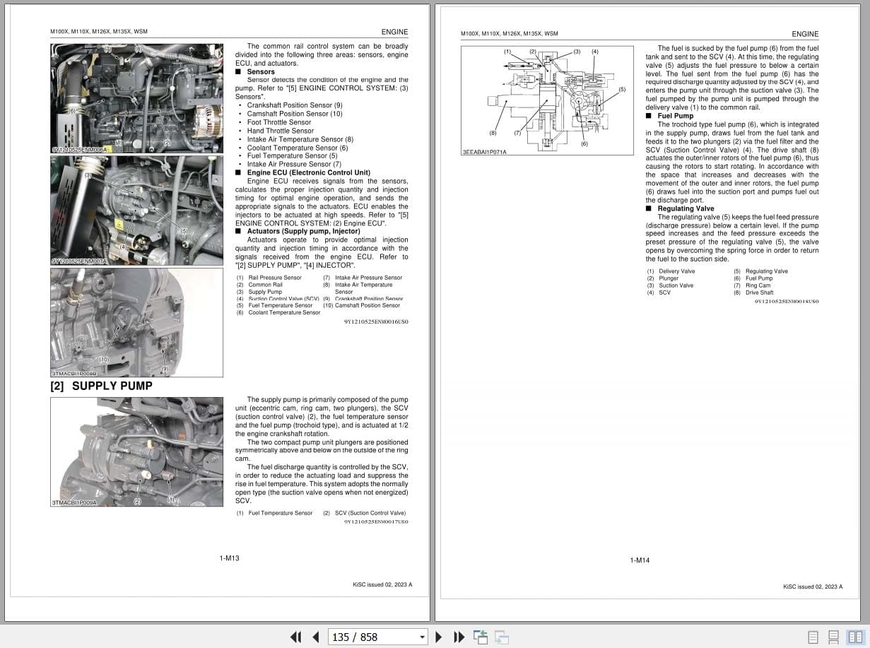 Kubota Tractor M100X M110X M126X M135X Workshop Manual 9Y111 23562 (2)