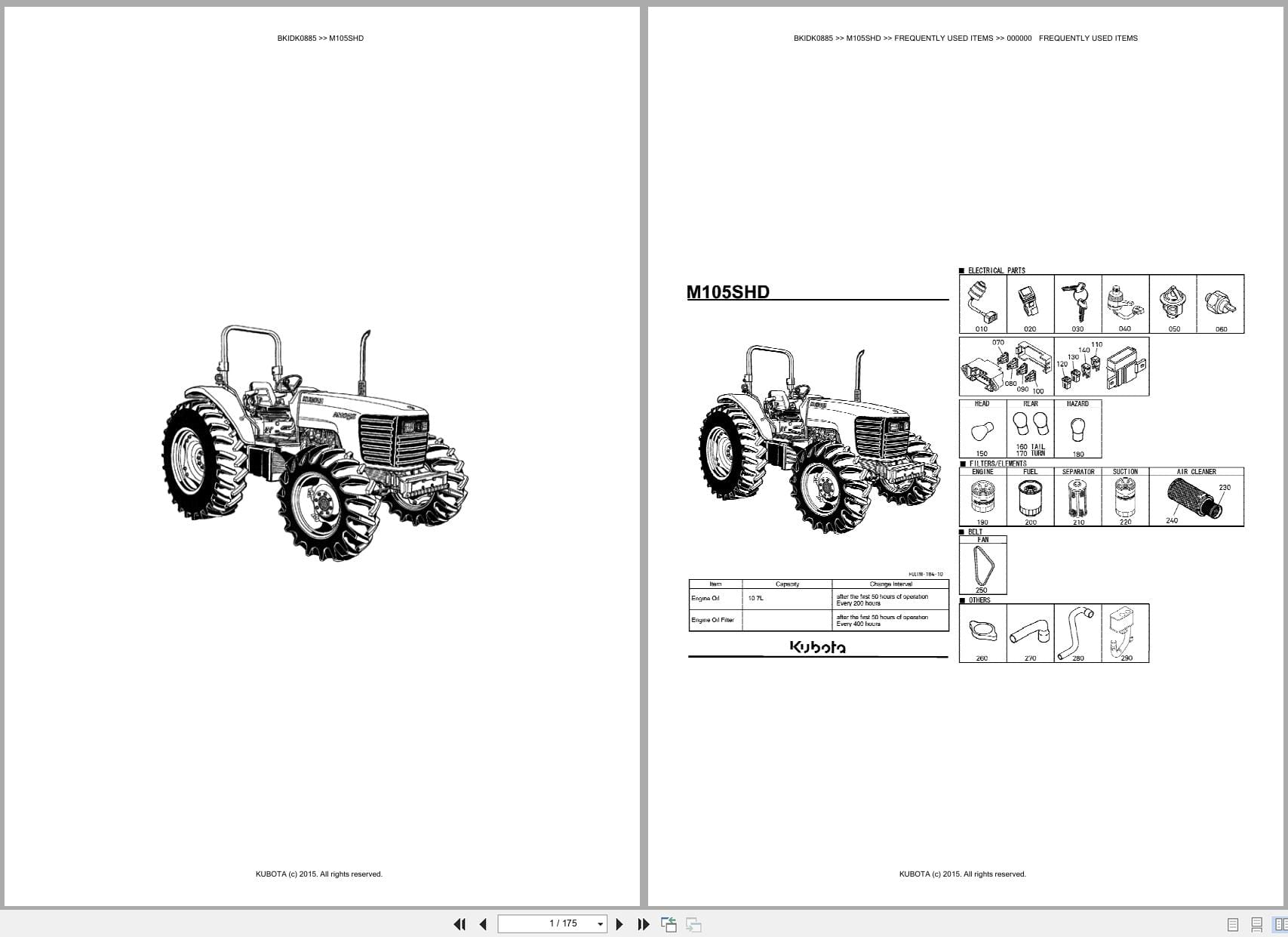 Kubota Tractor M105SHD Australia Parts Catalog (1)