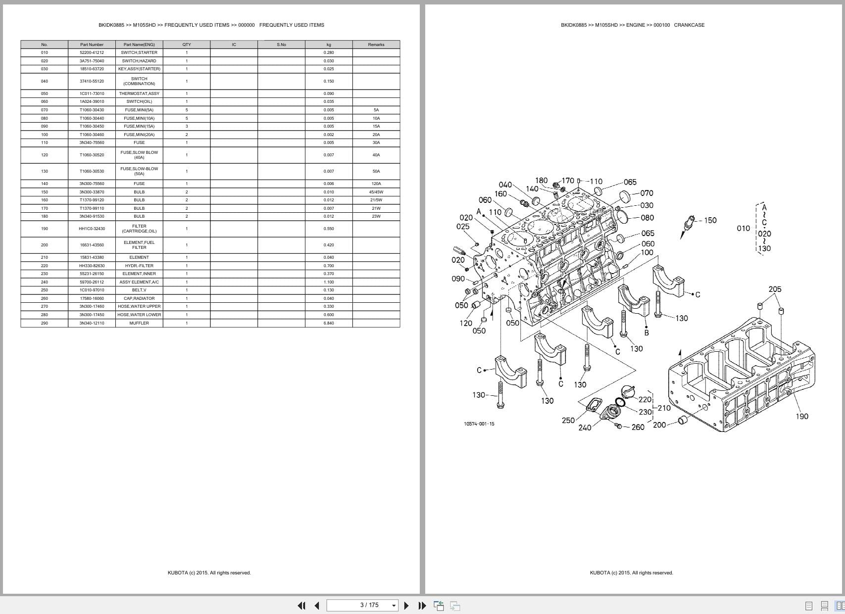 Kubota Tractor M105SHD Australia Parts Catalog (2)