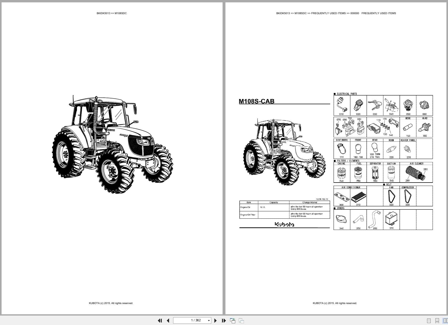 Kubota Tractor M108SDC Australia Parts Catalog (1)