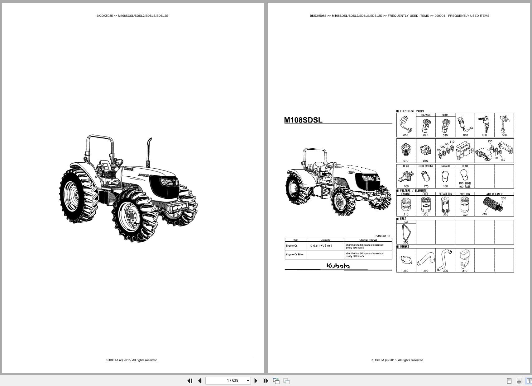 Kubota Tractor M108SDSL M108SDSL2 M108SDSLS M108SDSL2S Australia Parts Catalog (1)