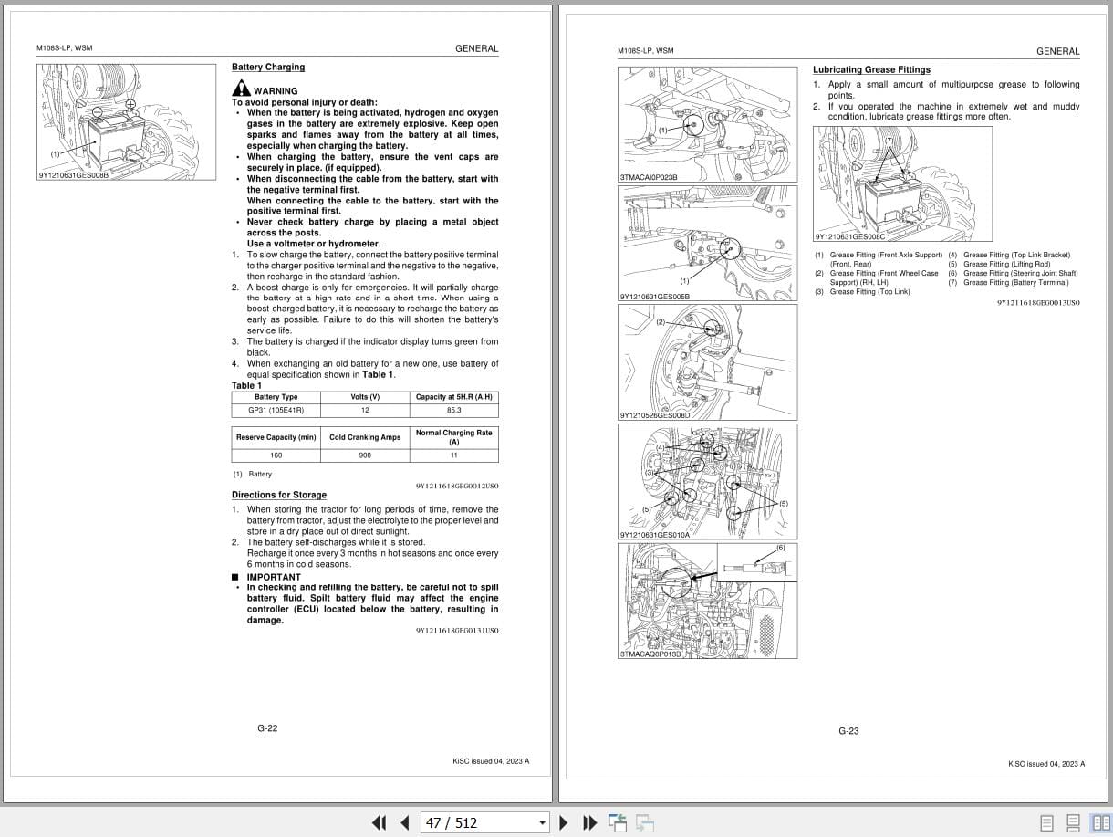 Kubota Tractor M108s Low Profile Workshop Manual 9Y111 16184 (2)