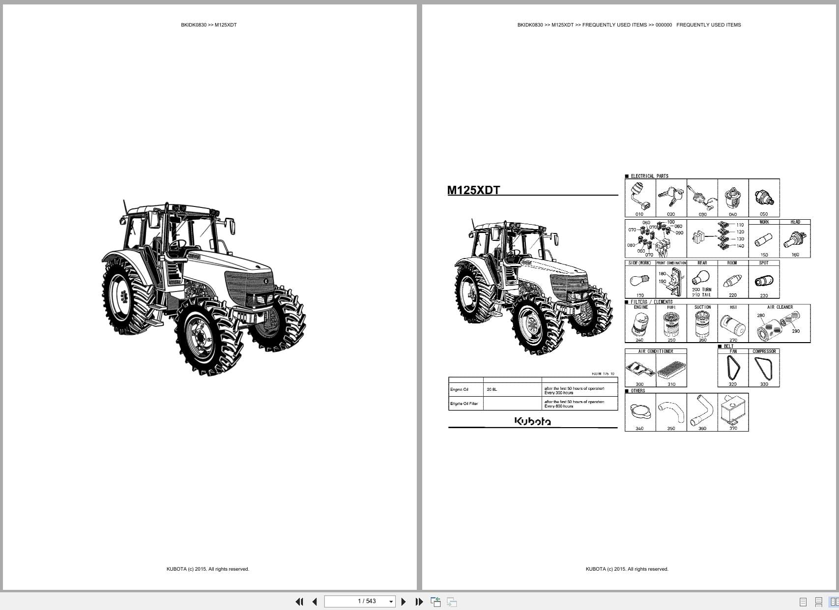Kubota Tractor M125XDT Australia Parts Catalog (1)