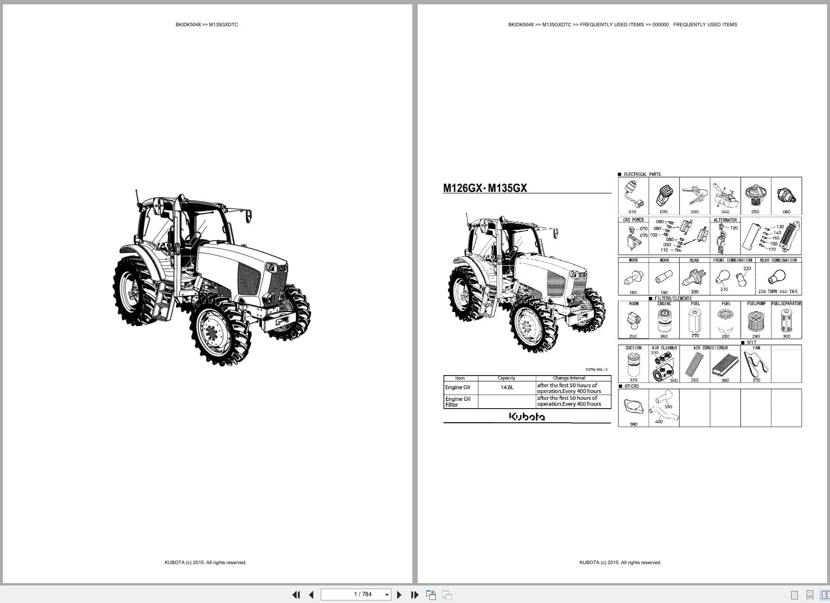 Kubota Tractor M135GXDTC Australia Parts Catalog (1)