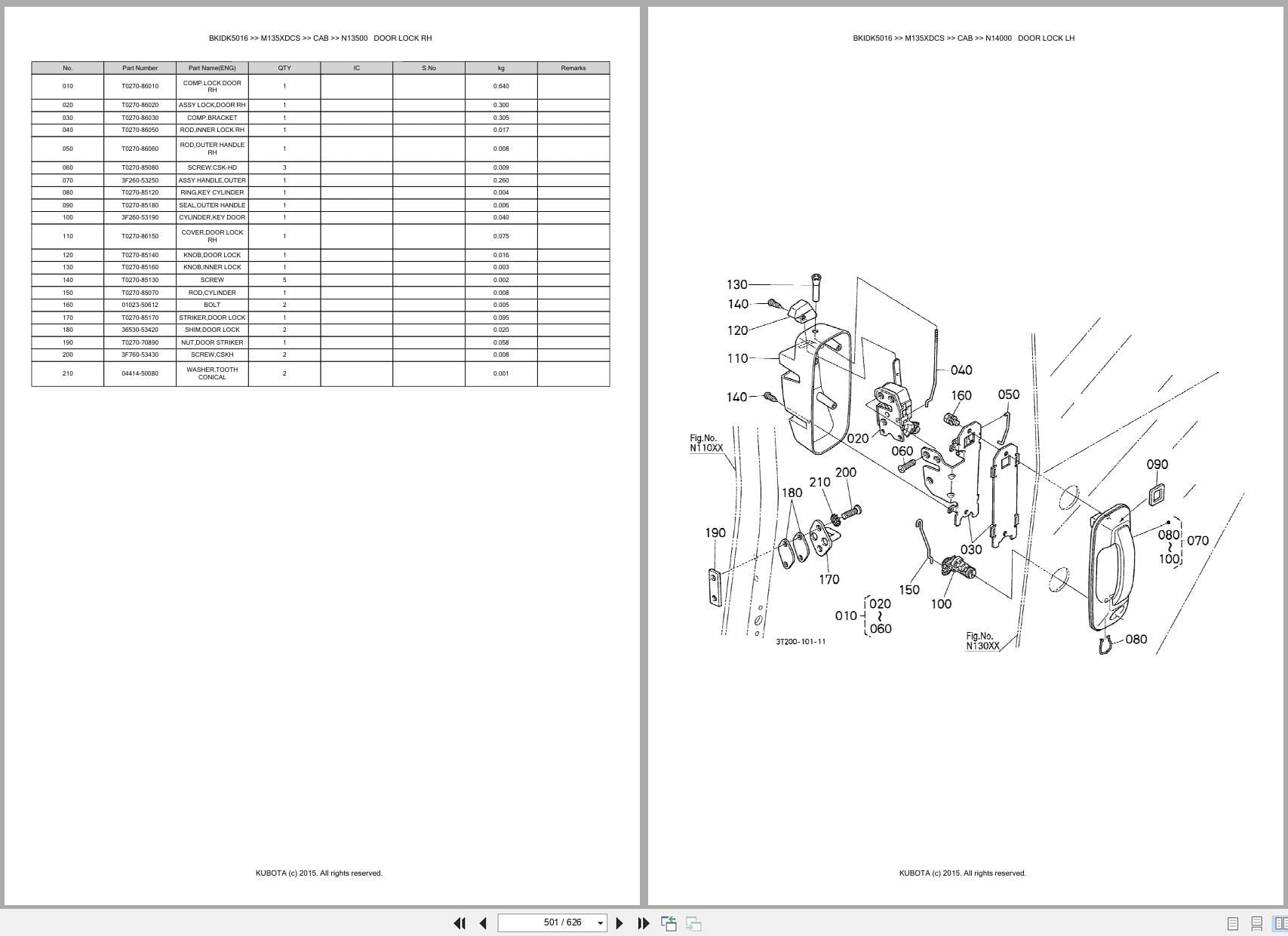 Kubota Tractor M135XDCS Australia Parts Catalog (2)
