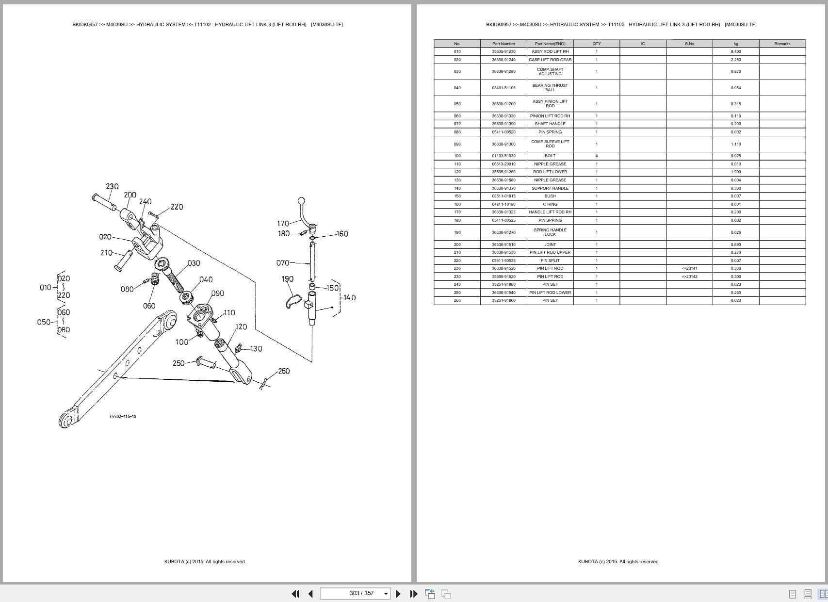 Kubota Tractor M4030SU Australia Parts Catalog (2)