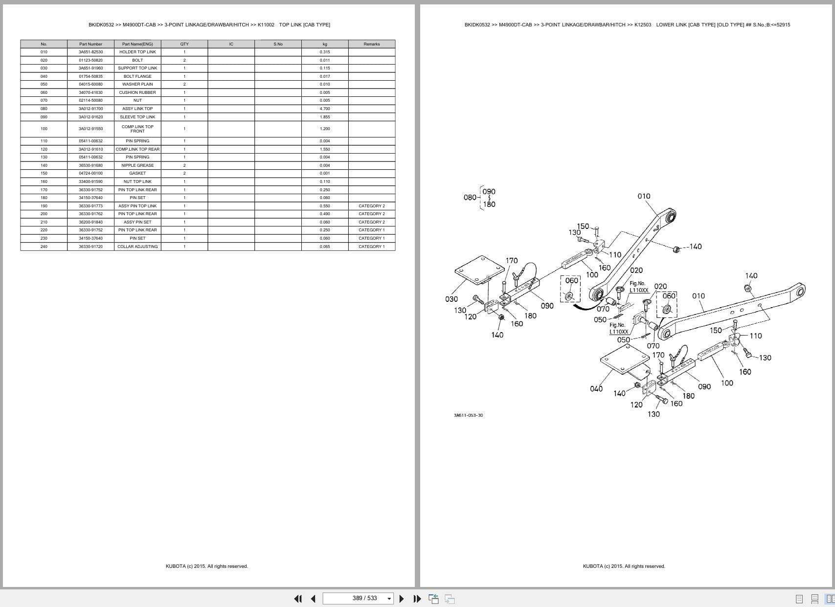 Kubota Tractor M4900DT CAB Australia Parts Catalog (2)