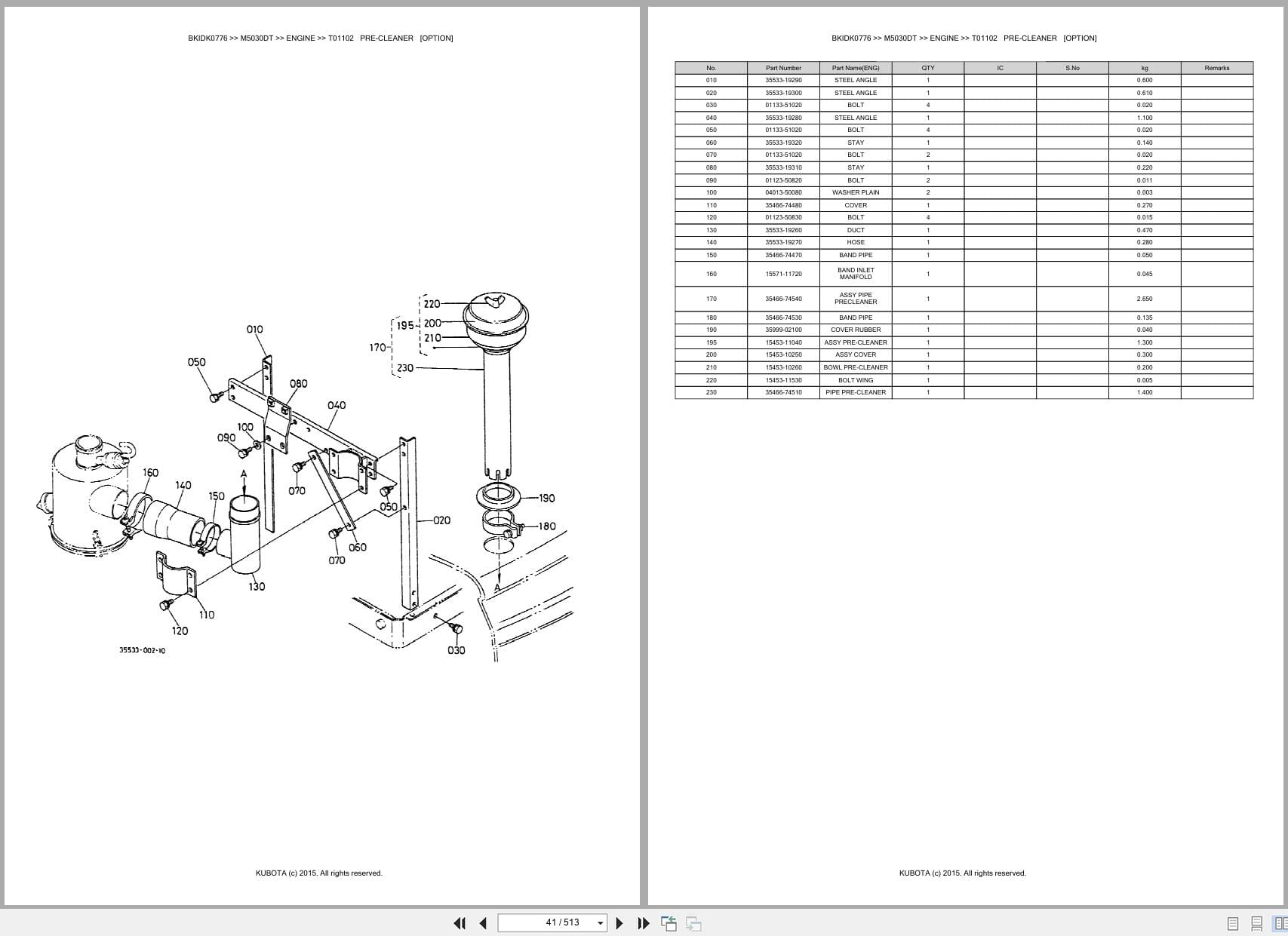 Kubota Tractor M5030DT Parts Catalog (2)