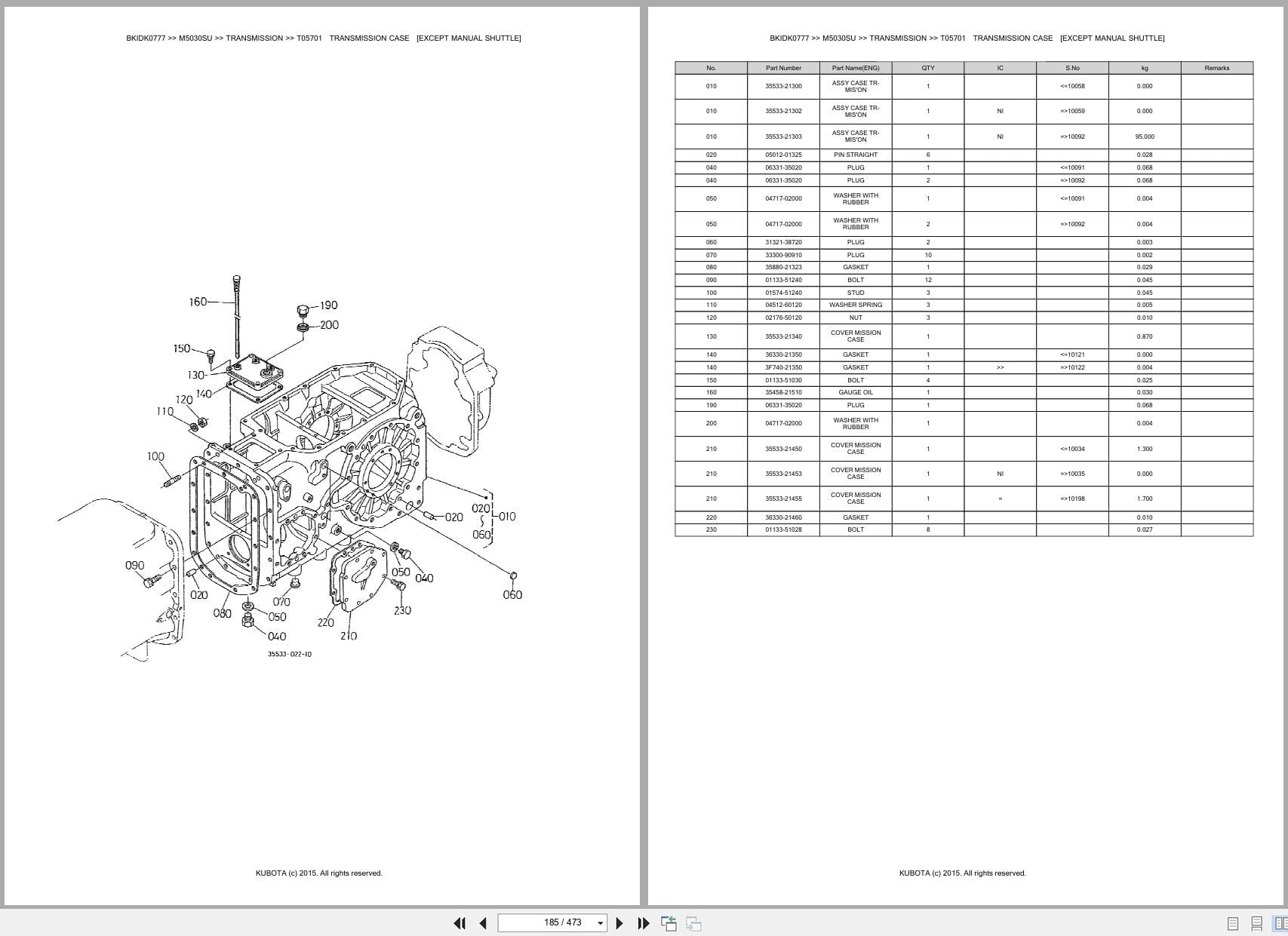 Kubota Tractor M5030SU Parts Catalog (2)