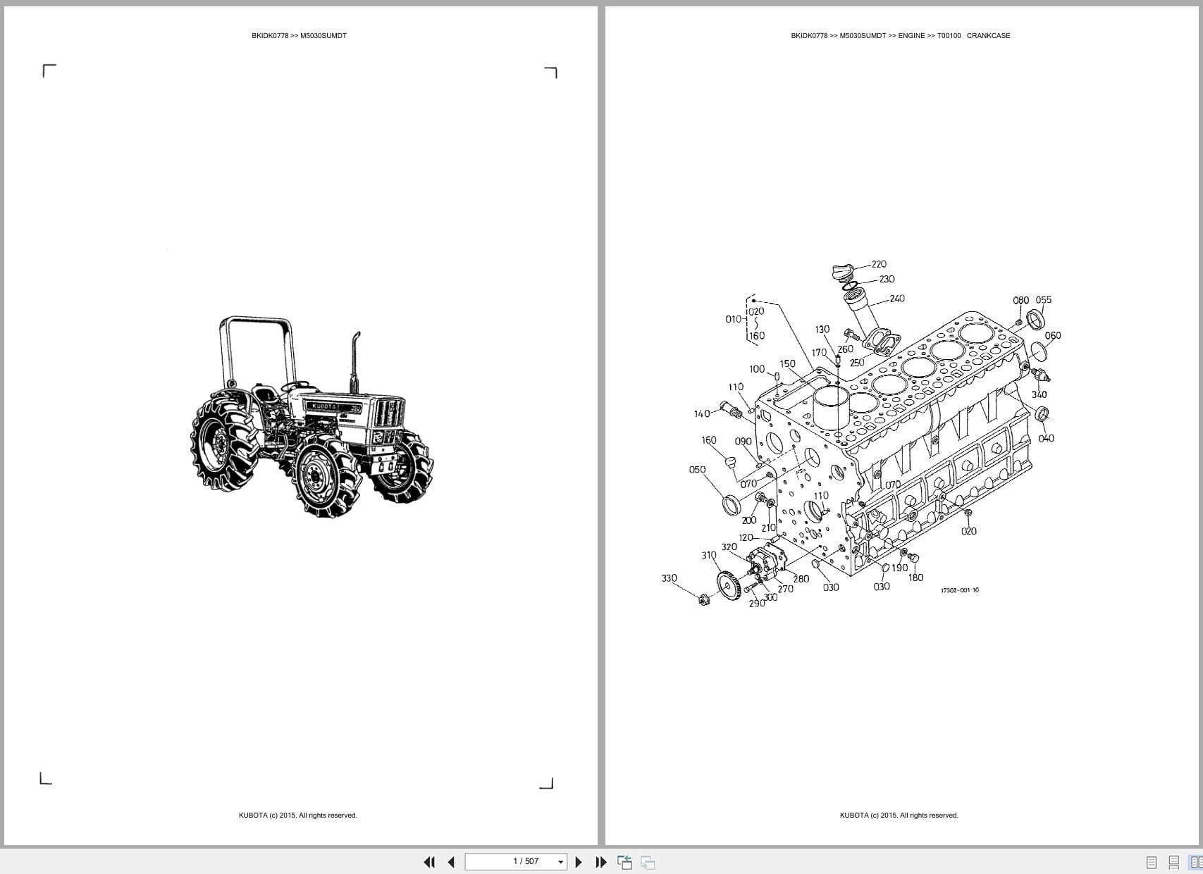 Kubota Tractor M5030SUMDT Parts Catalog (1)