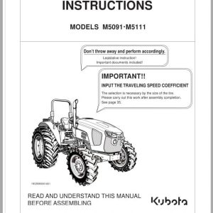 Kubota Tractor M5091 M5111 Assembly Instructions 3B193 9981 2 (1)