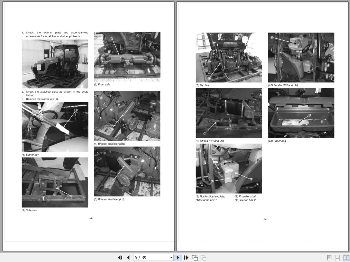 Kubota Tractor M5091 M5111 Assembly Instructions 3B693 9981 3 (2)