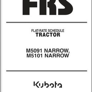 Kubota Tractor M5091 NARROW M5101 NARROW Flat rate Schedule 9Y112 09140 (1)
