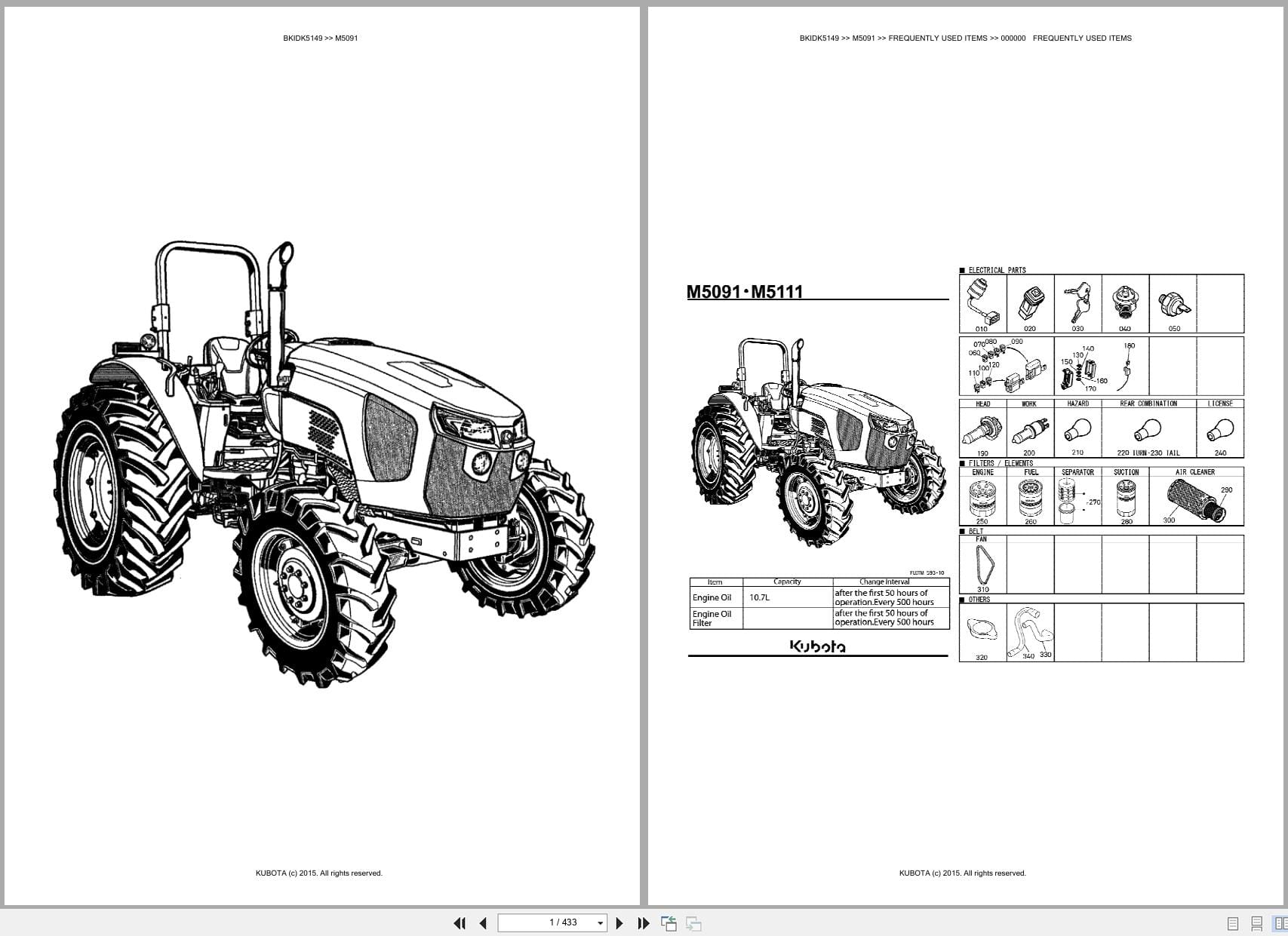 Kubota Tractor M5091 Parts Catalog (1)