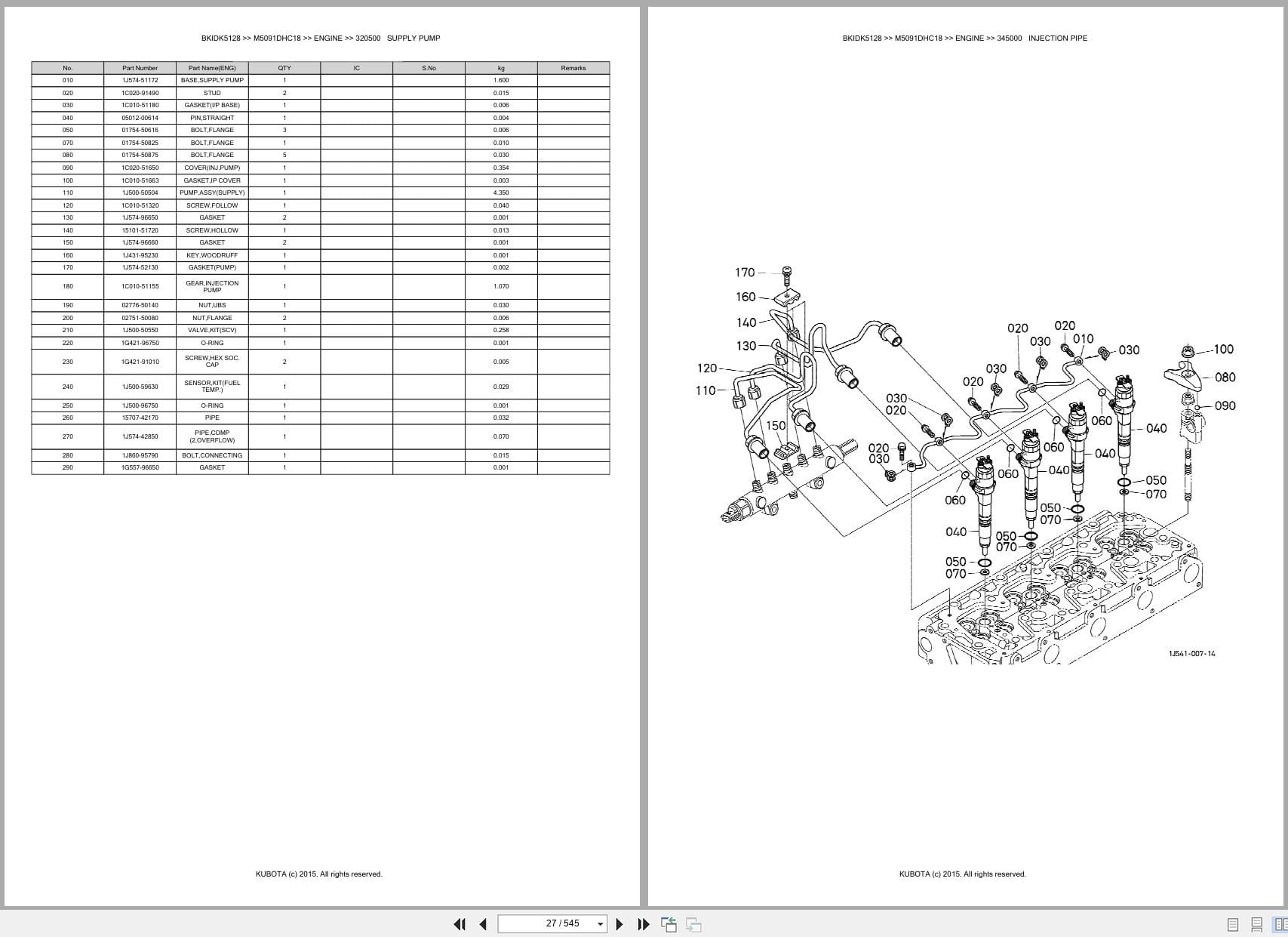 Kubota Tractor M5091DHC18 Parts Catalog (2)