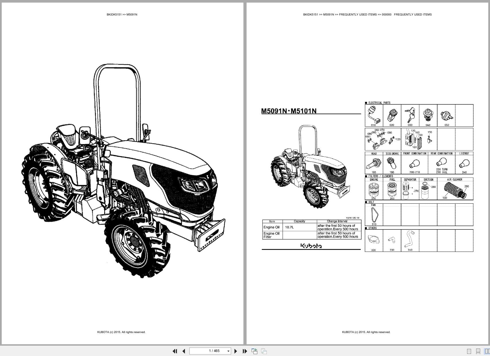 Kubota Tractor M5091N Parts Catalog (1)