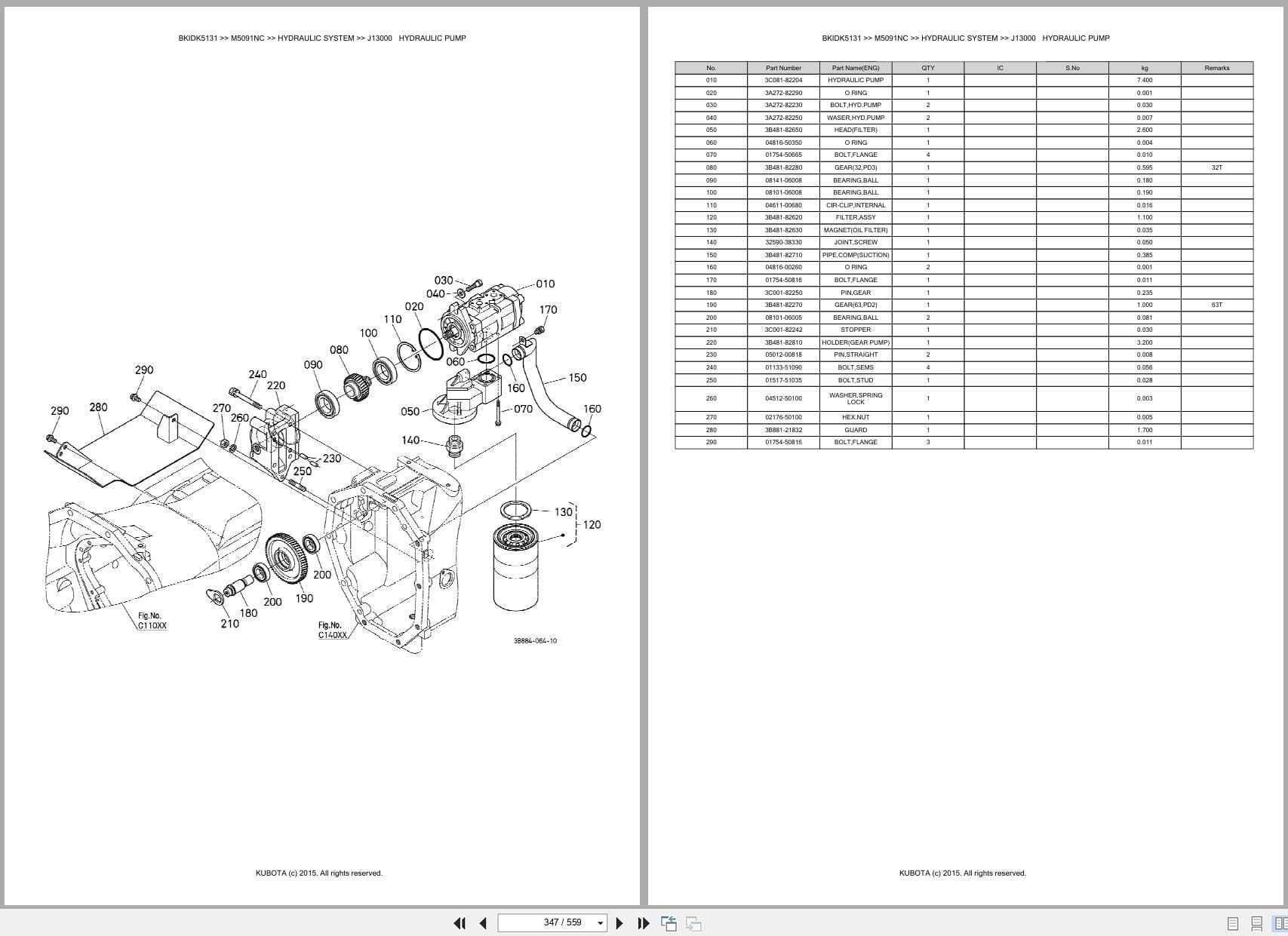 Kubota Tractor M5091NC Parts Catalog (2)