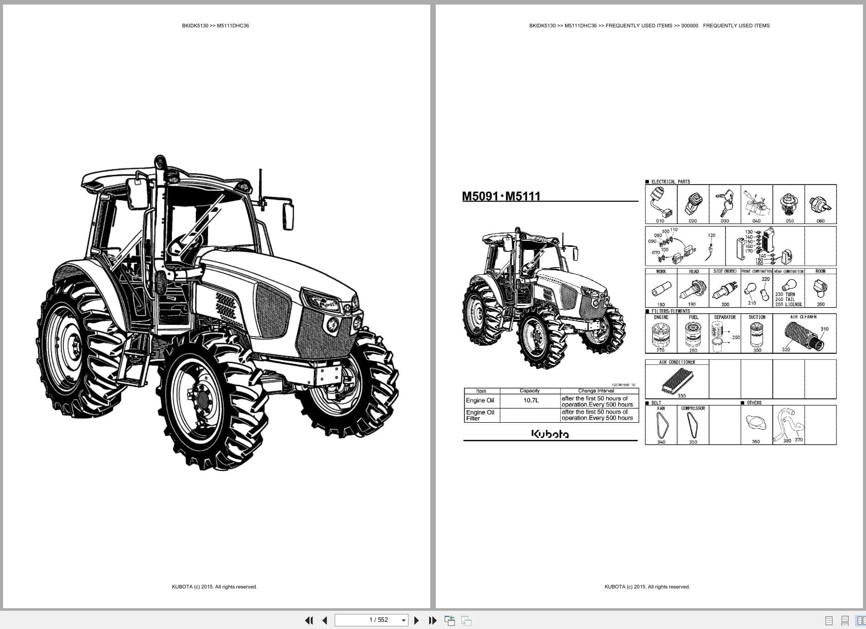 Kubota Tractor M5111DHC36 Parts Catalog (1)