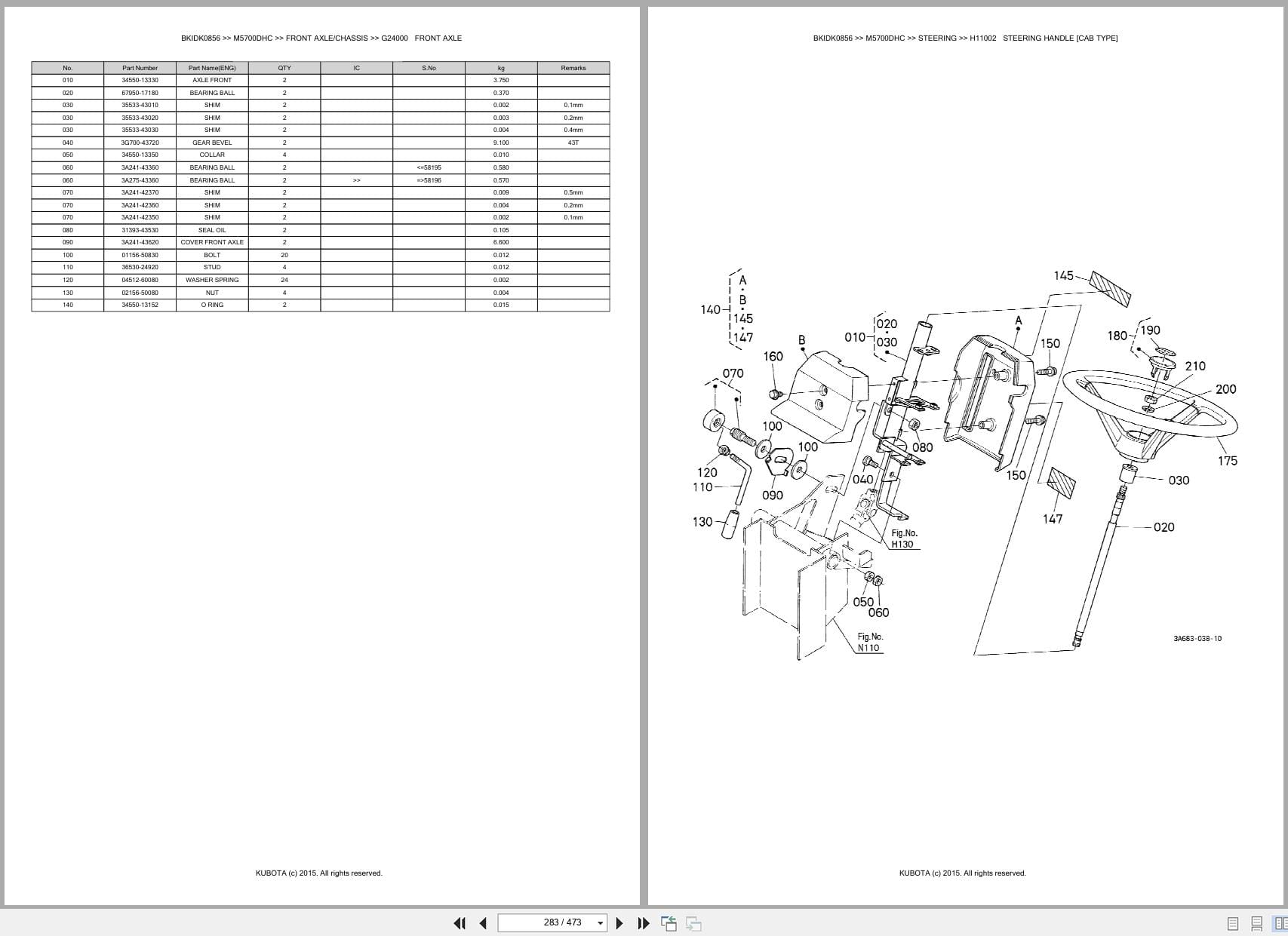 Kubota Tractor M5700DHC Parts Catalog (2)
