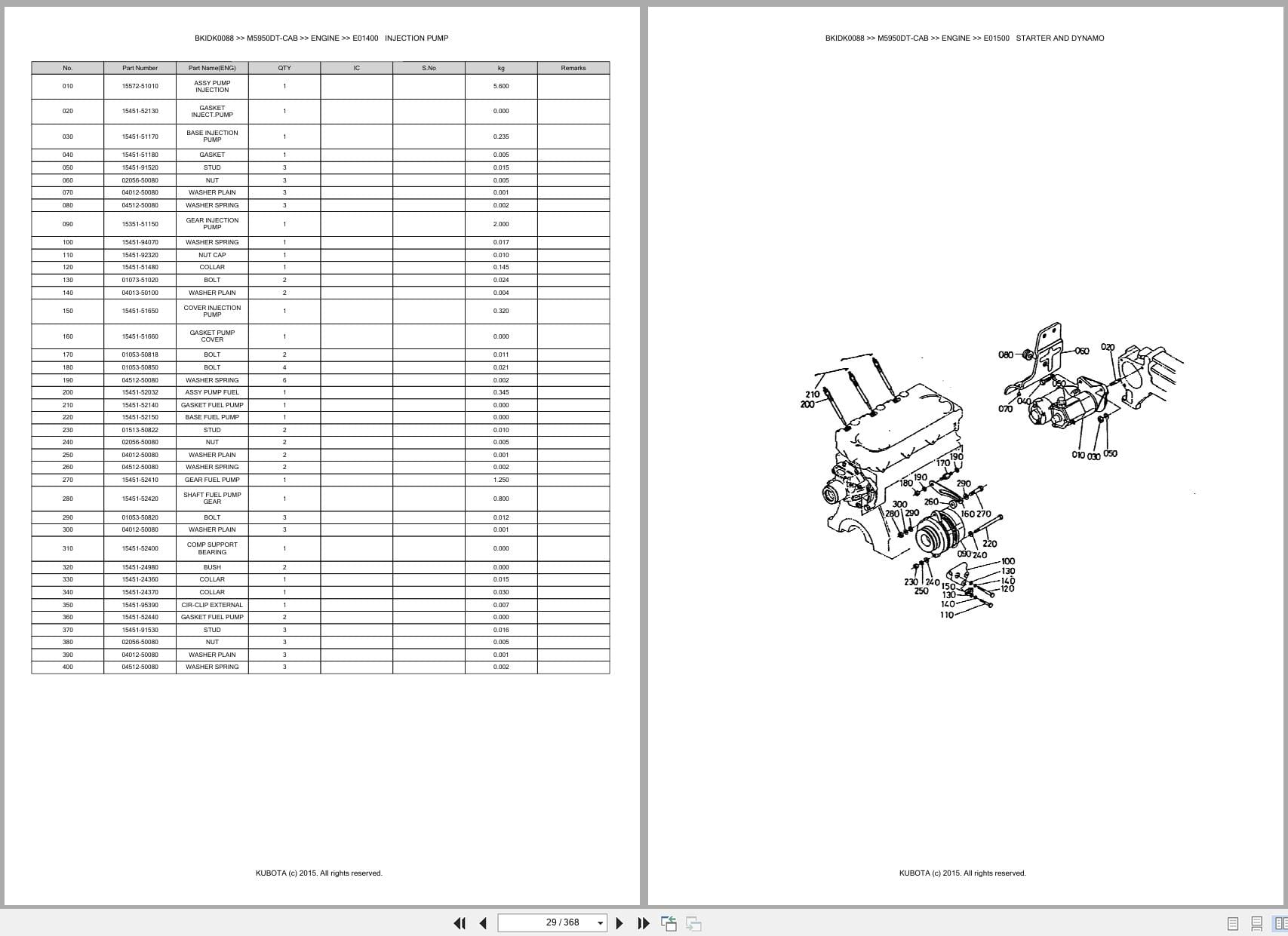 Kubota Tractor M5950DT CAB Parts Catalog (2)