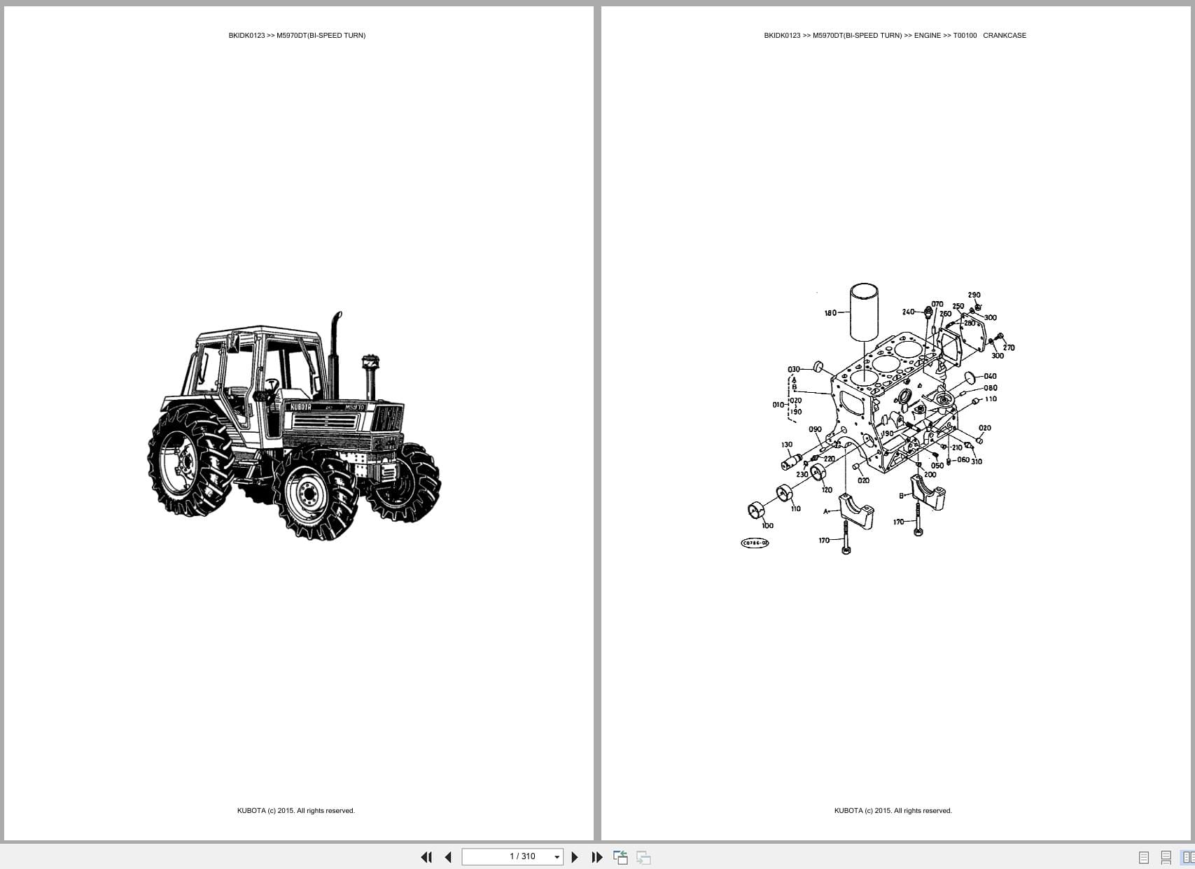 Kubota Tractor M5970DT Bi Speed Turn Parts Catalog (1)