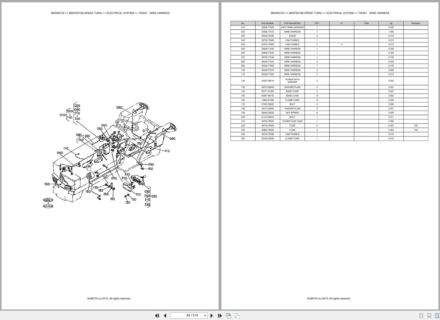Kubota Tractor M5970DT Bi Speed Turn Parts Catalog (2)