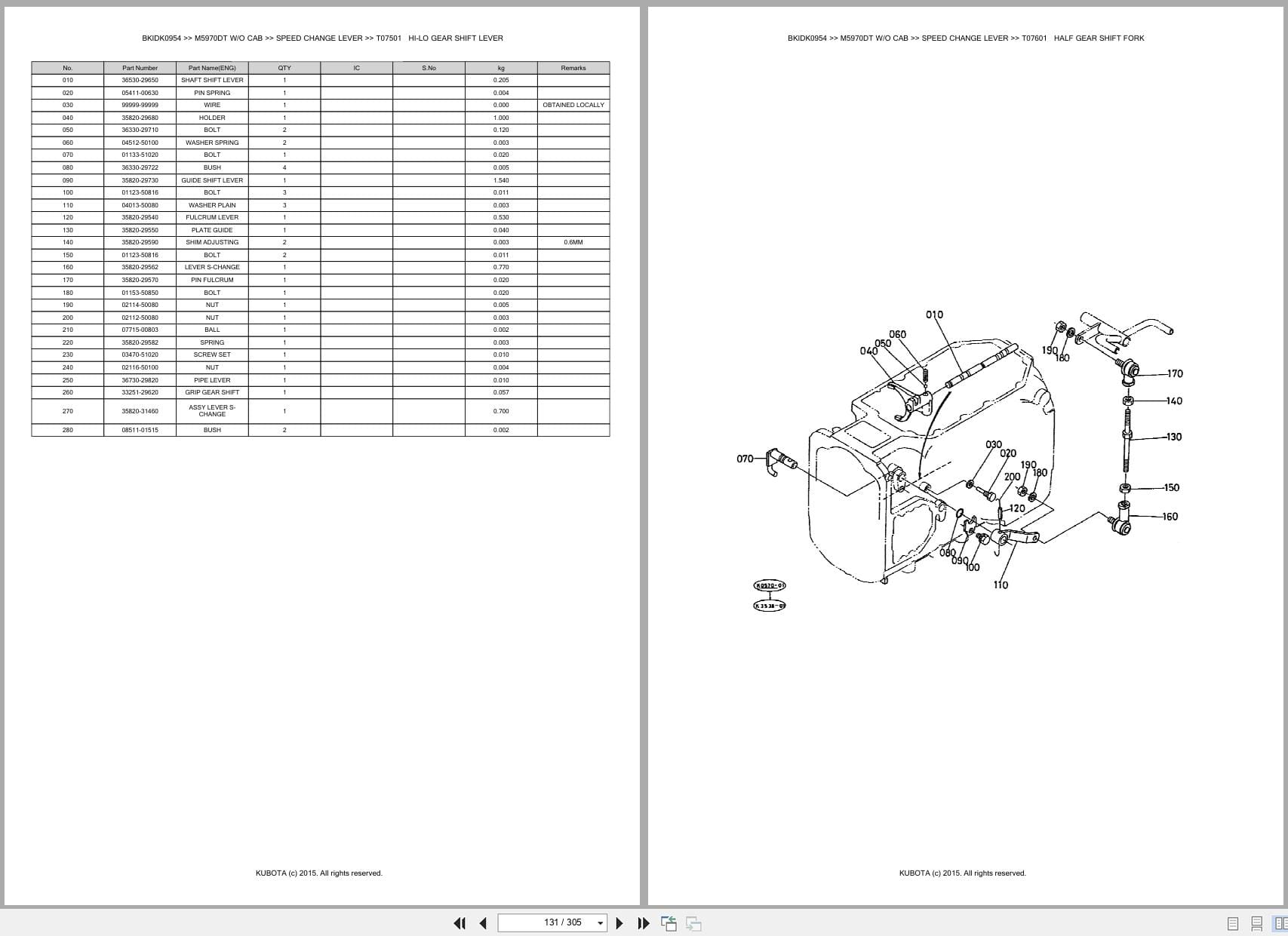 Kubota Tractor M5970DT W O CAB Parts Catalog (2)