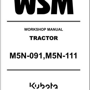 Kubota Tractor M5N 091 M5N 111 Workshop Manual 9Y111 15659 (1)