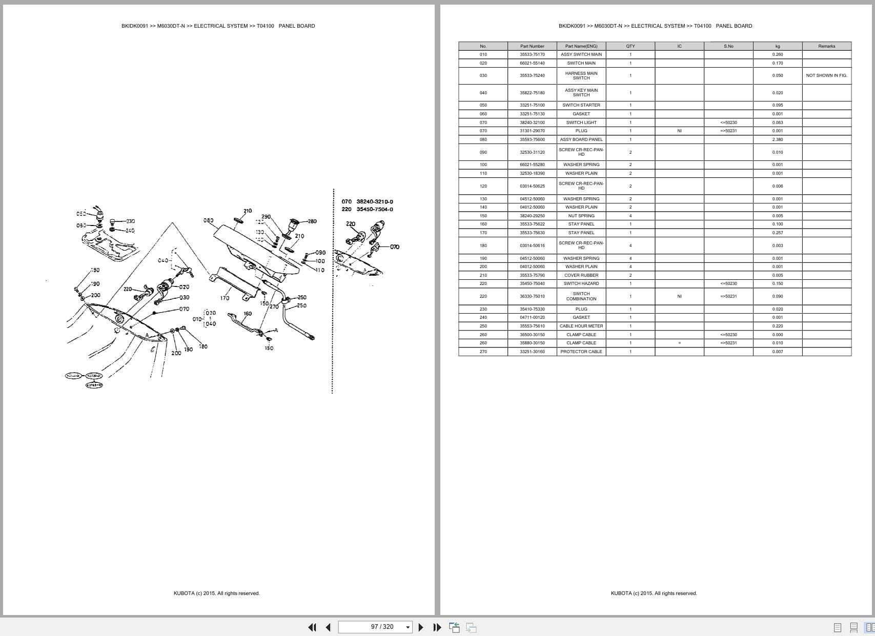 Kubota Tractor M6030DT N Parts Catalog (2)
