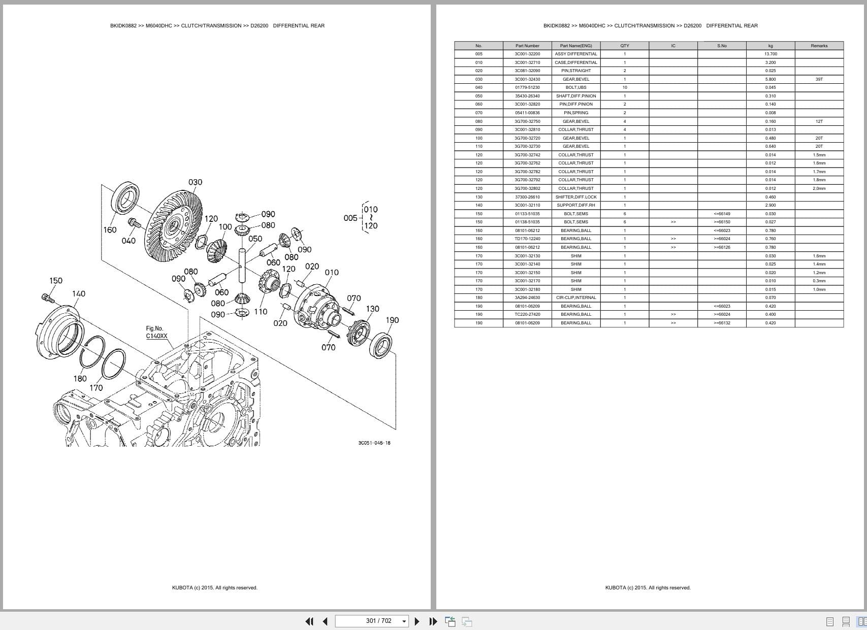 Kubota Tractor M6040DHC Parts Catalog (2)