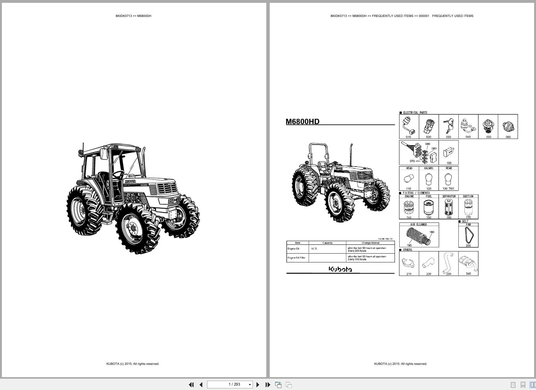 Kubota Tractor M6800DH Parts Catalog (1)