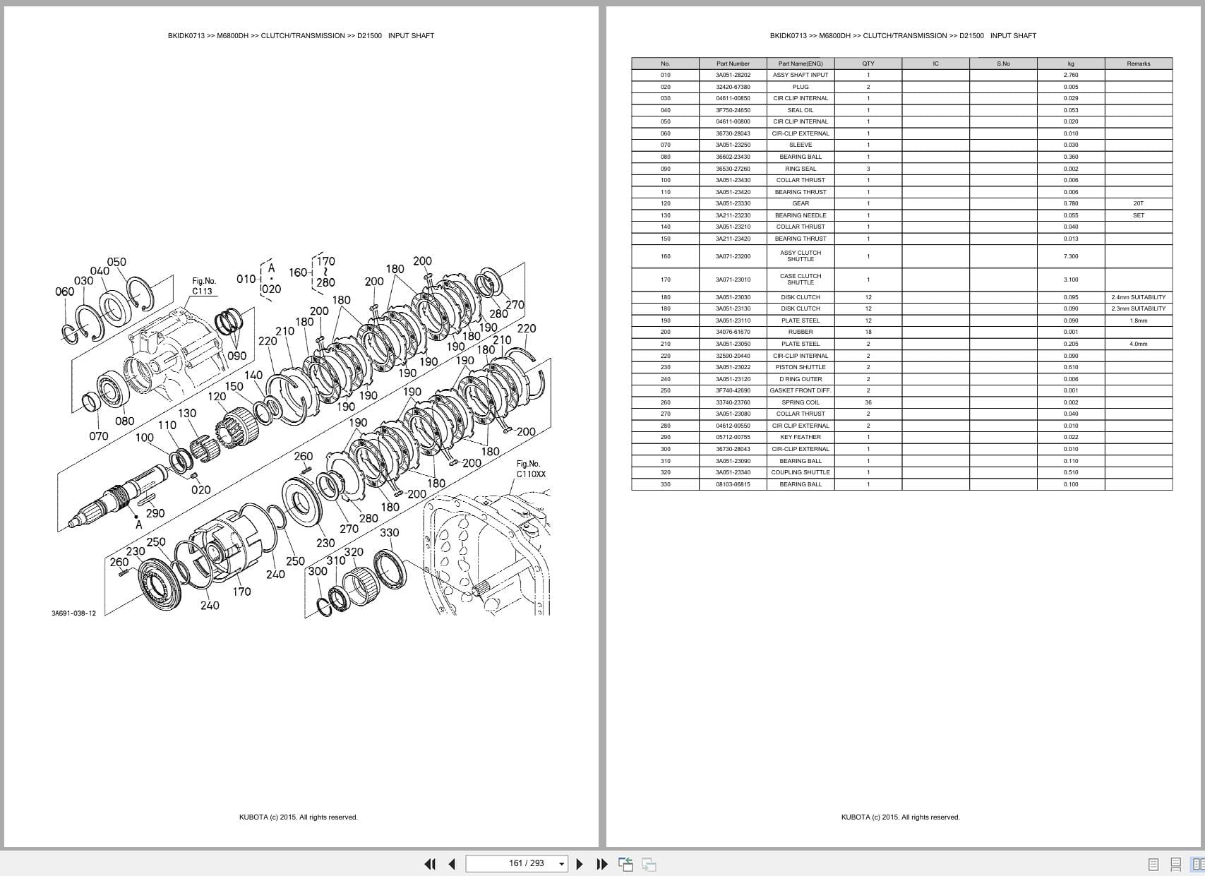 Kubota Tractor M6800DH Parts Catalog (2)
