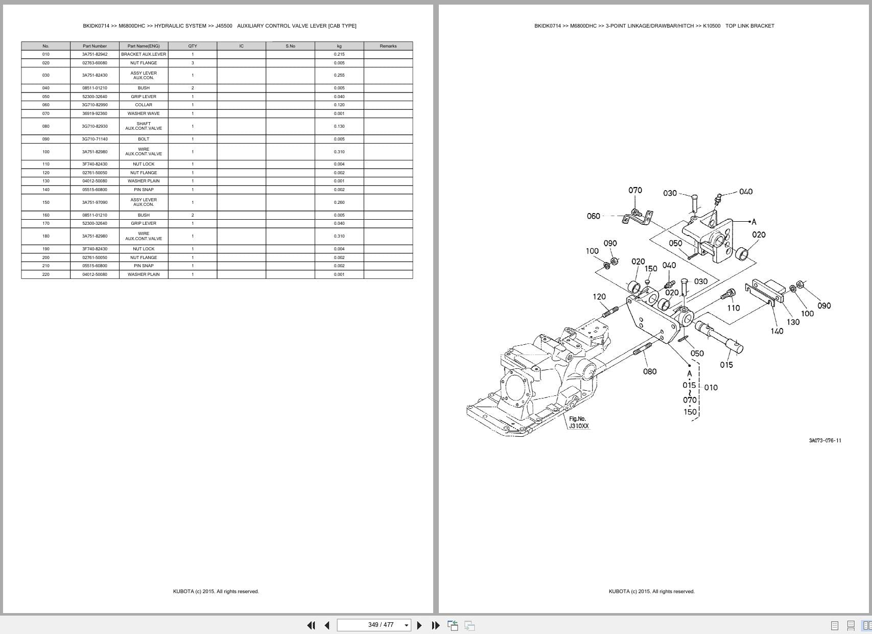 Kubota Tractor M6800DHC Parts Catalog (2)