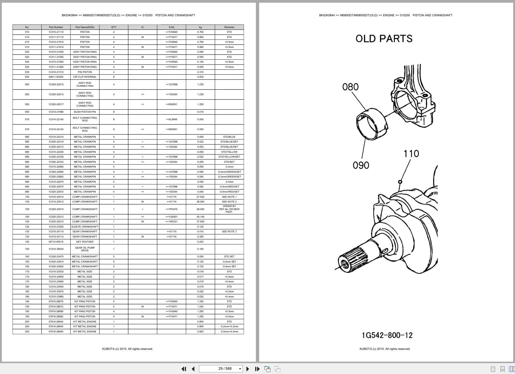 Kubota Tractor M6800DT M6800SDT Old Parts Catalog (2)