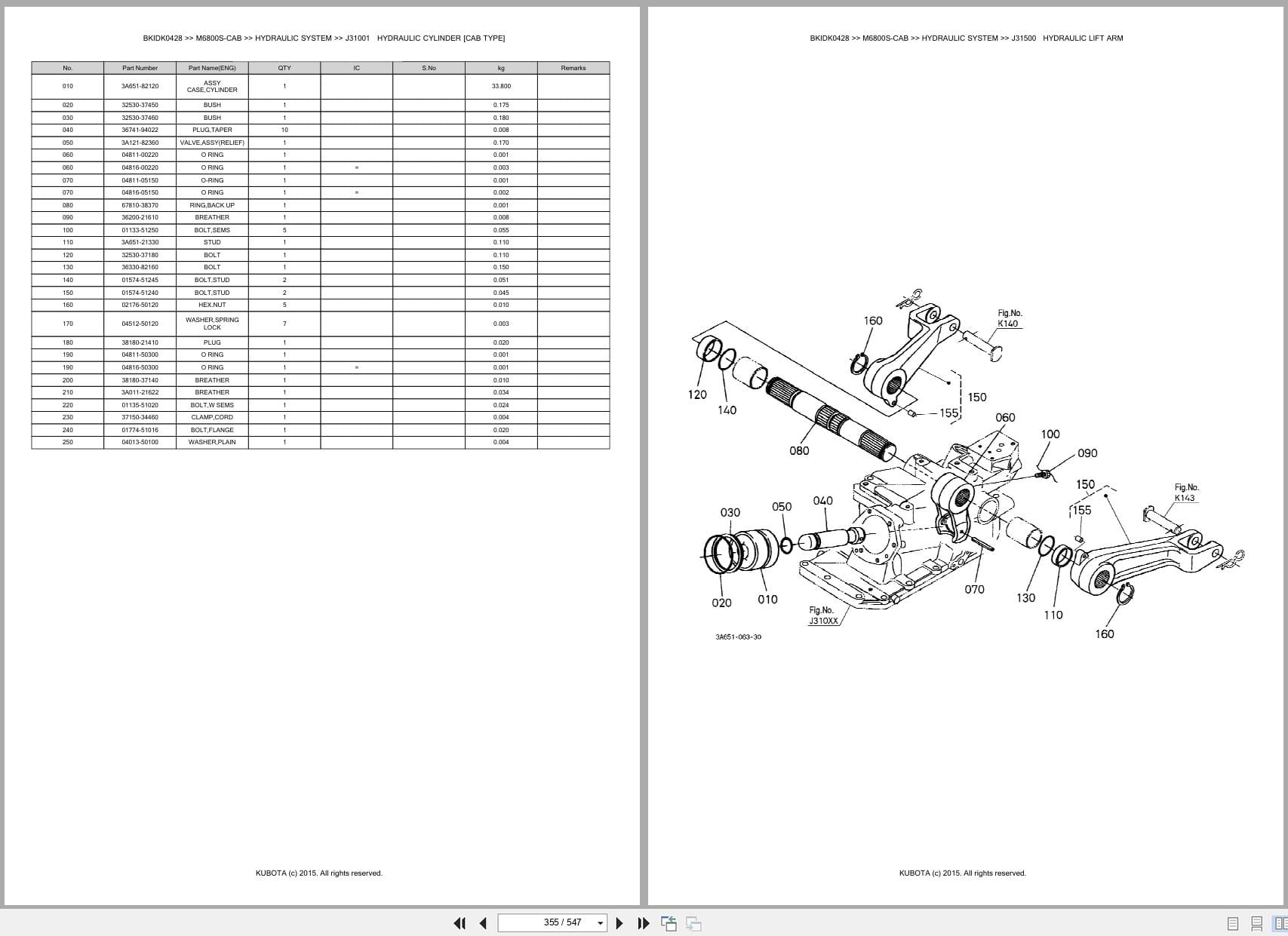 Kubota Tractor M6800S CAB Parts Catalog (2)