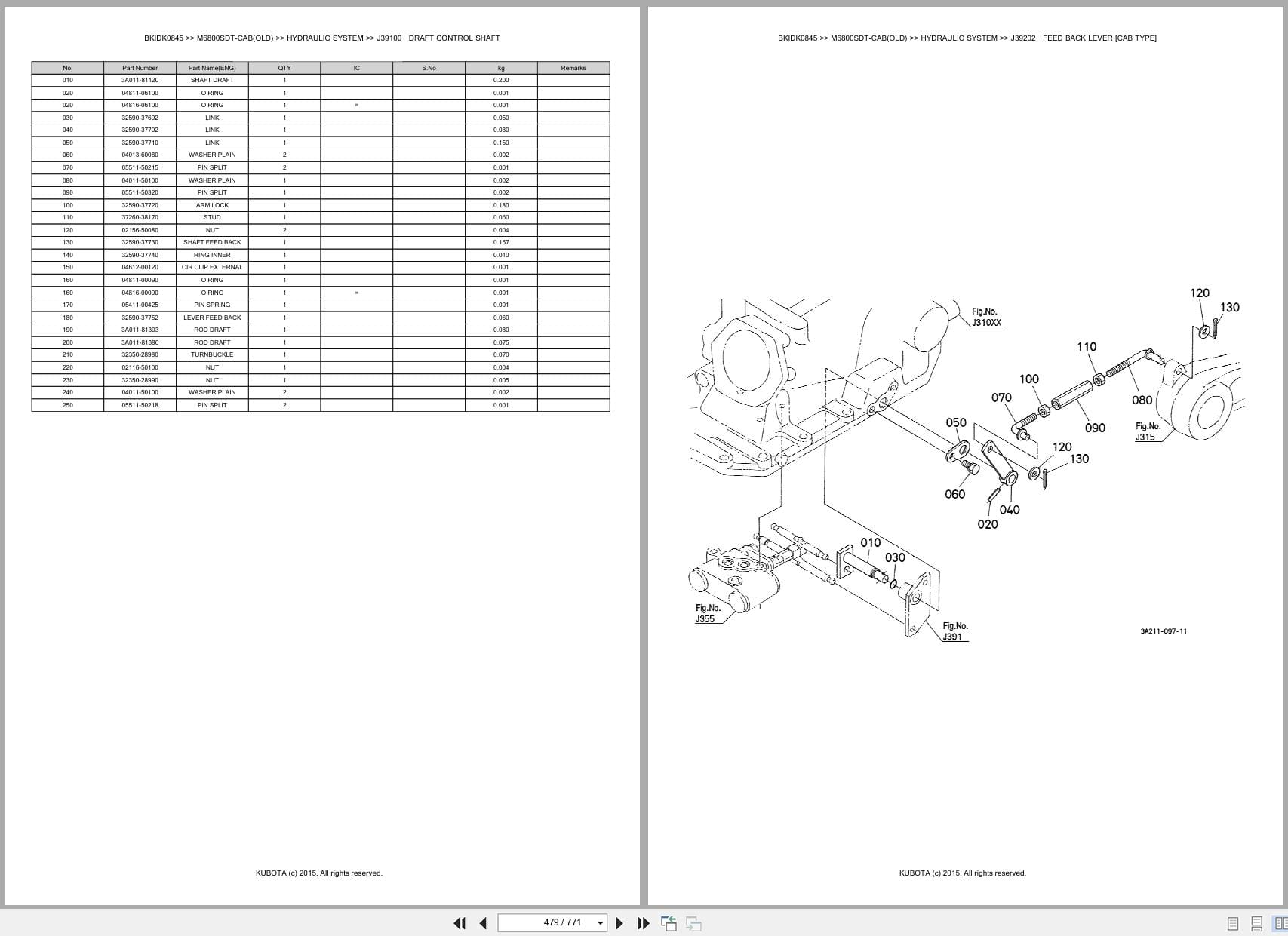 Kubota Tractor M6800SDT CAB Old Parts Catalog (2)