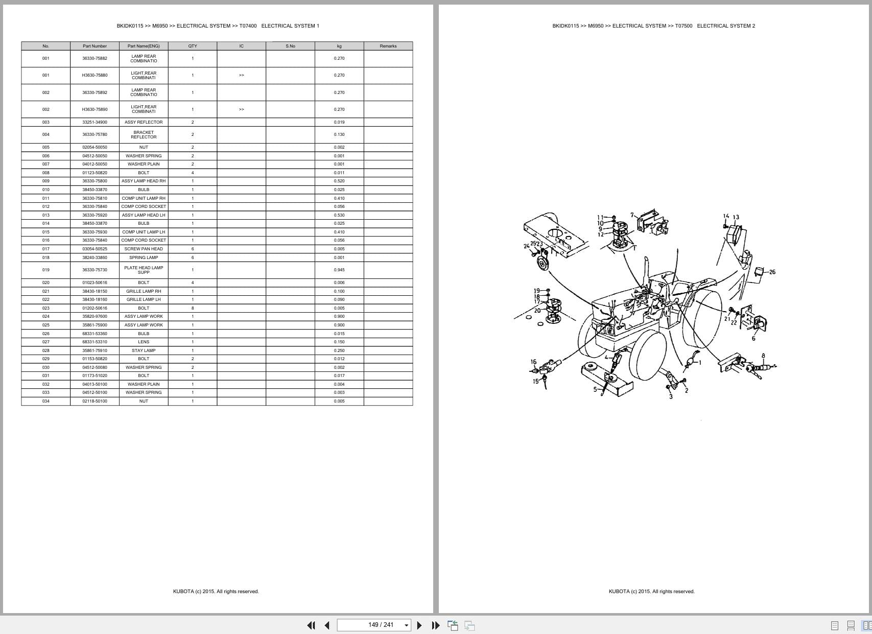 Kubota Tractor M6950 Parts Catalog (2)