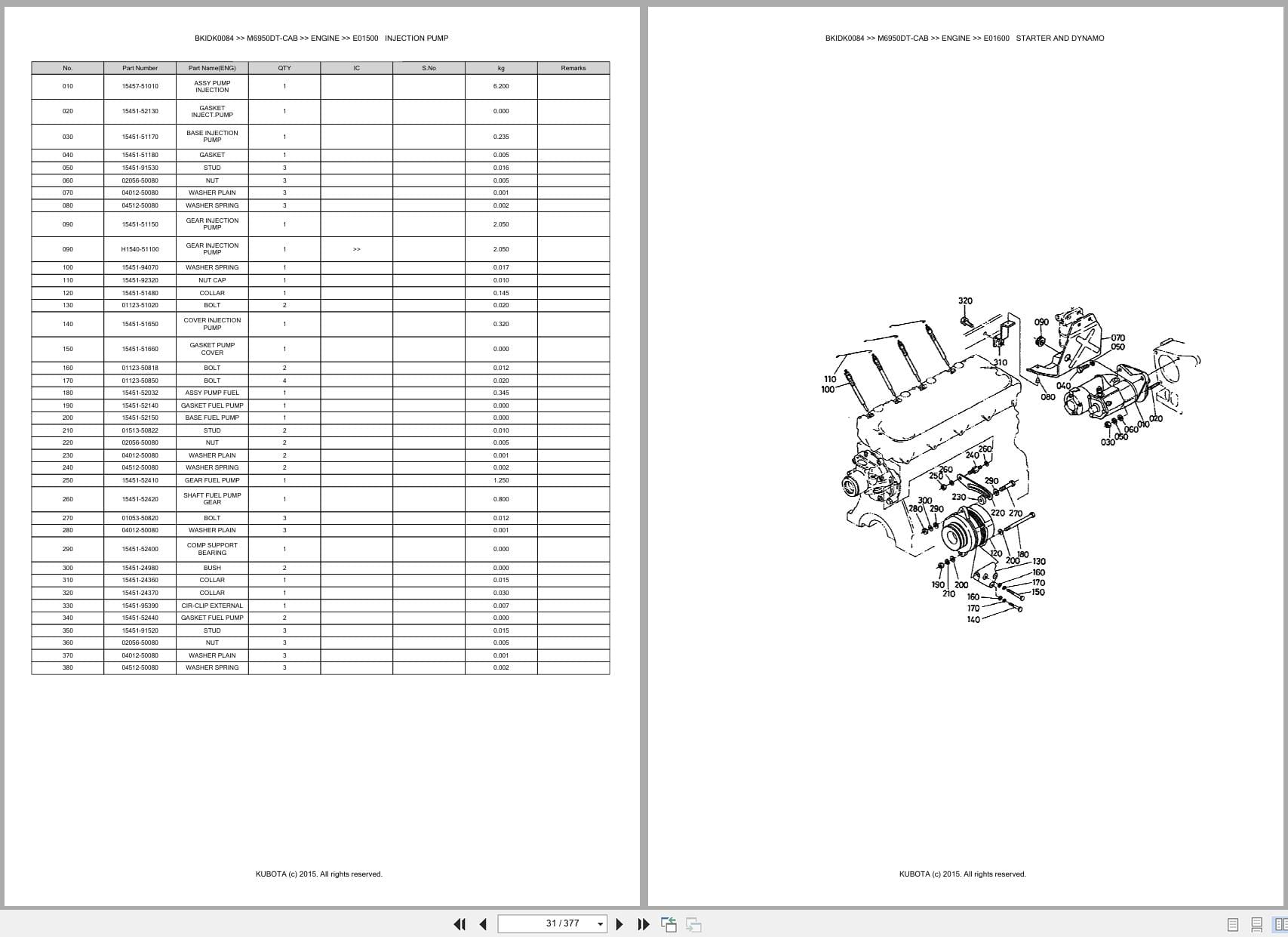Kubota Tractor M6950DT CAB Parts Catalog (2)