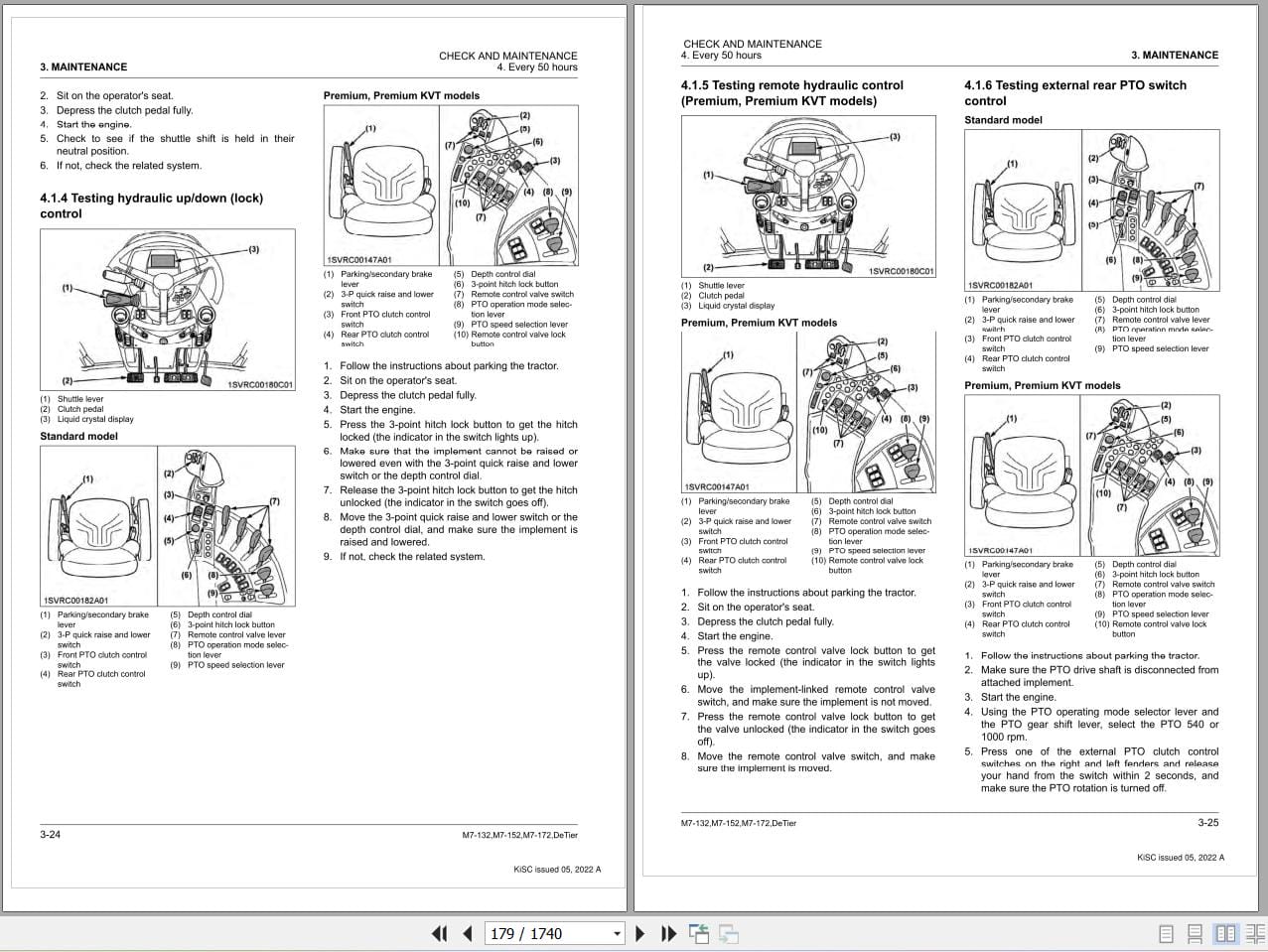 Kubota Tractor M7 132 M7 152 M7 172 DeTier Workshop Manual 9Y111 24381 (2)