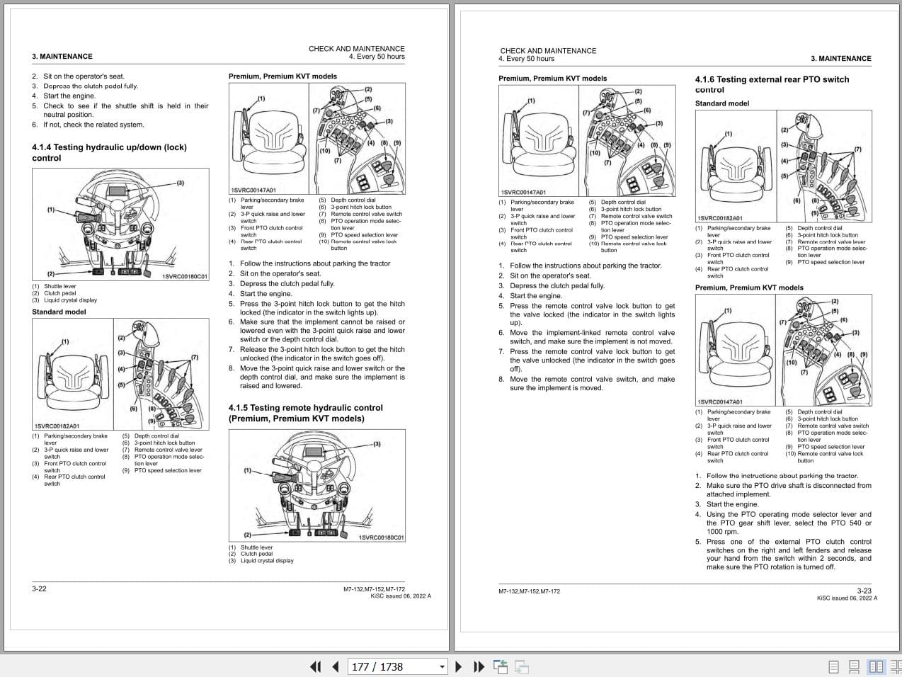Kubota Tractor M7 132 M7 152 M7 172 Workshop Manual 9Y111 19533 (2)