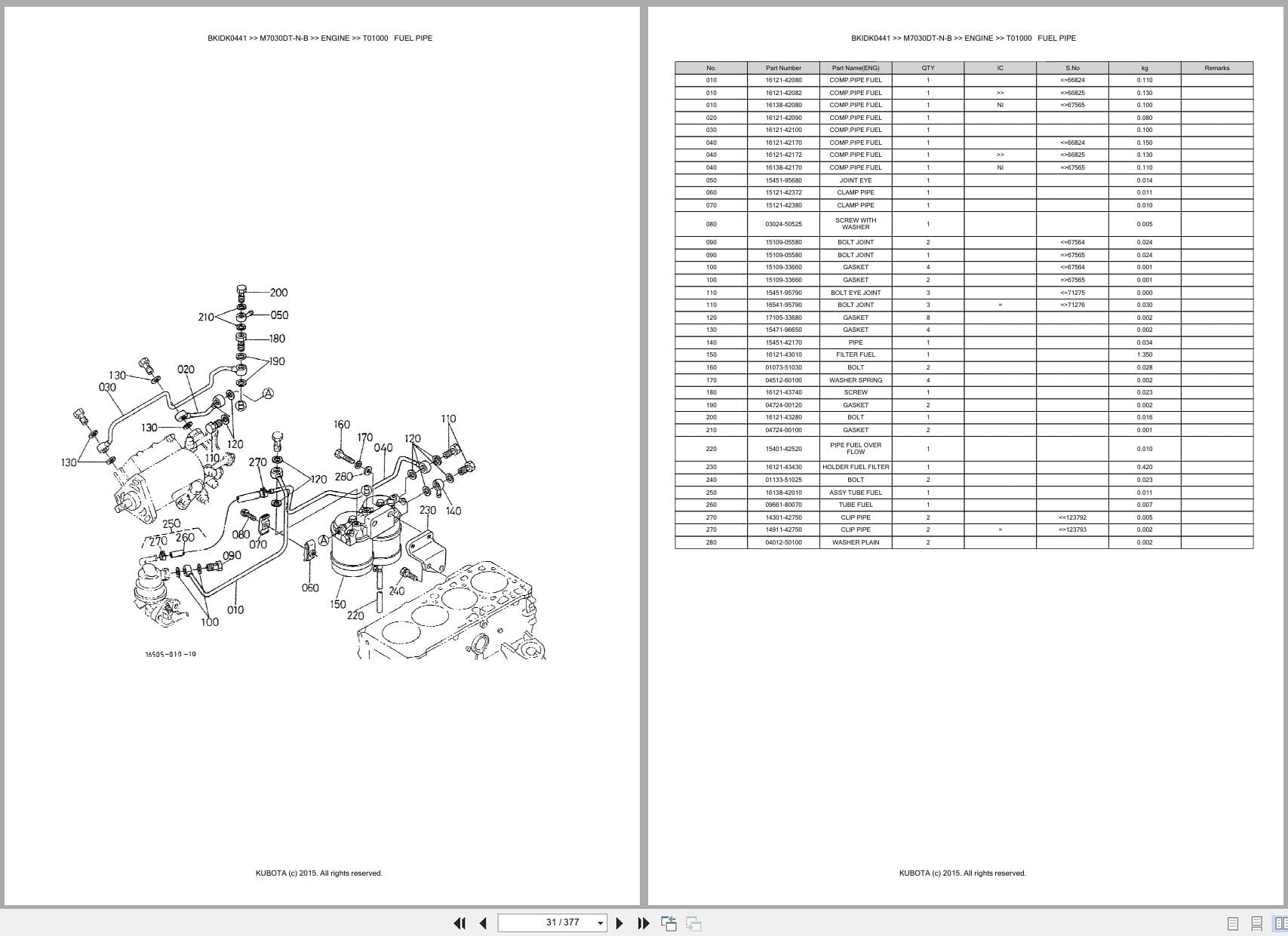 Kubota Tractor M7030DT N B Parts Catalog (2)