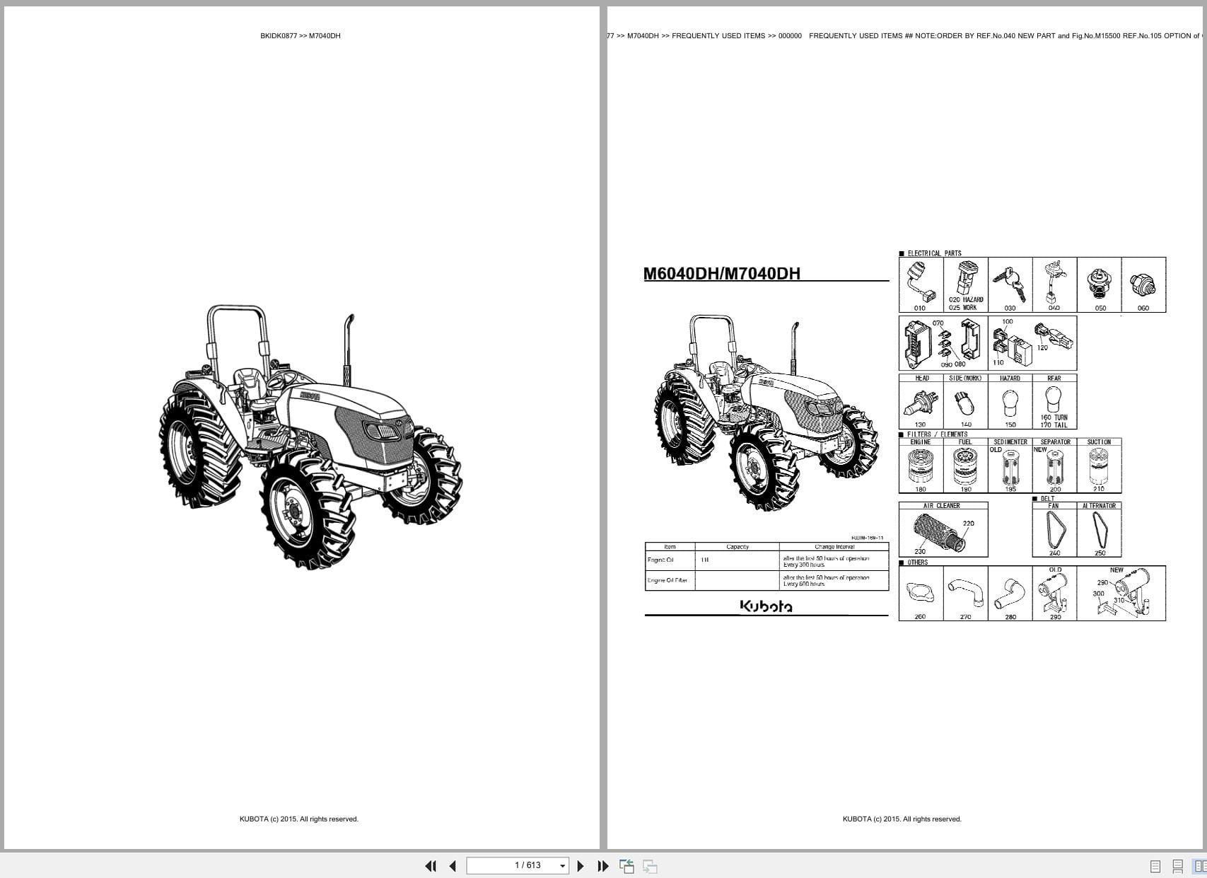 Kubota Tractor M7040DH Parts Catalog (1)