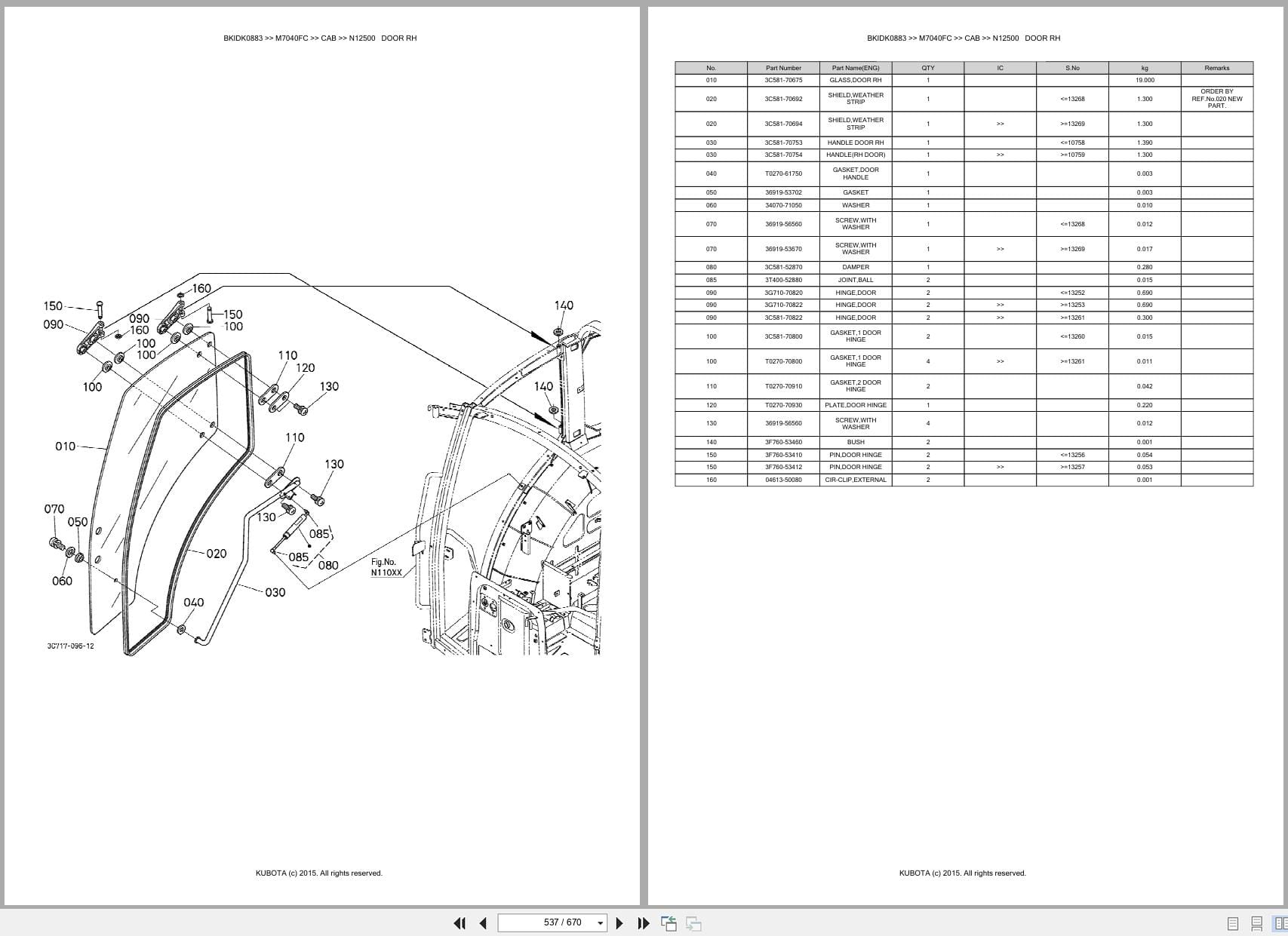 Kubota Tractor M7040FC Parts Catalog (2)